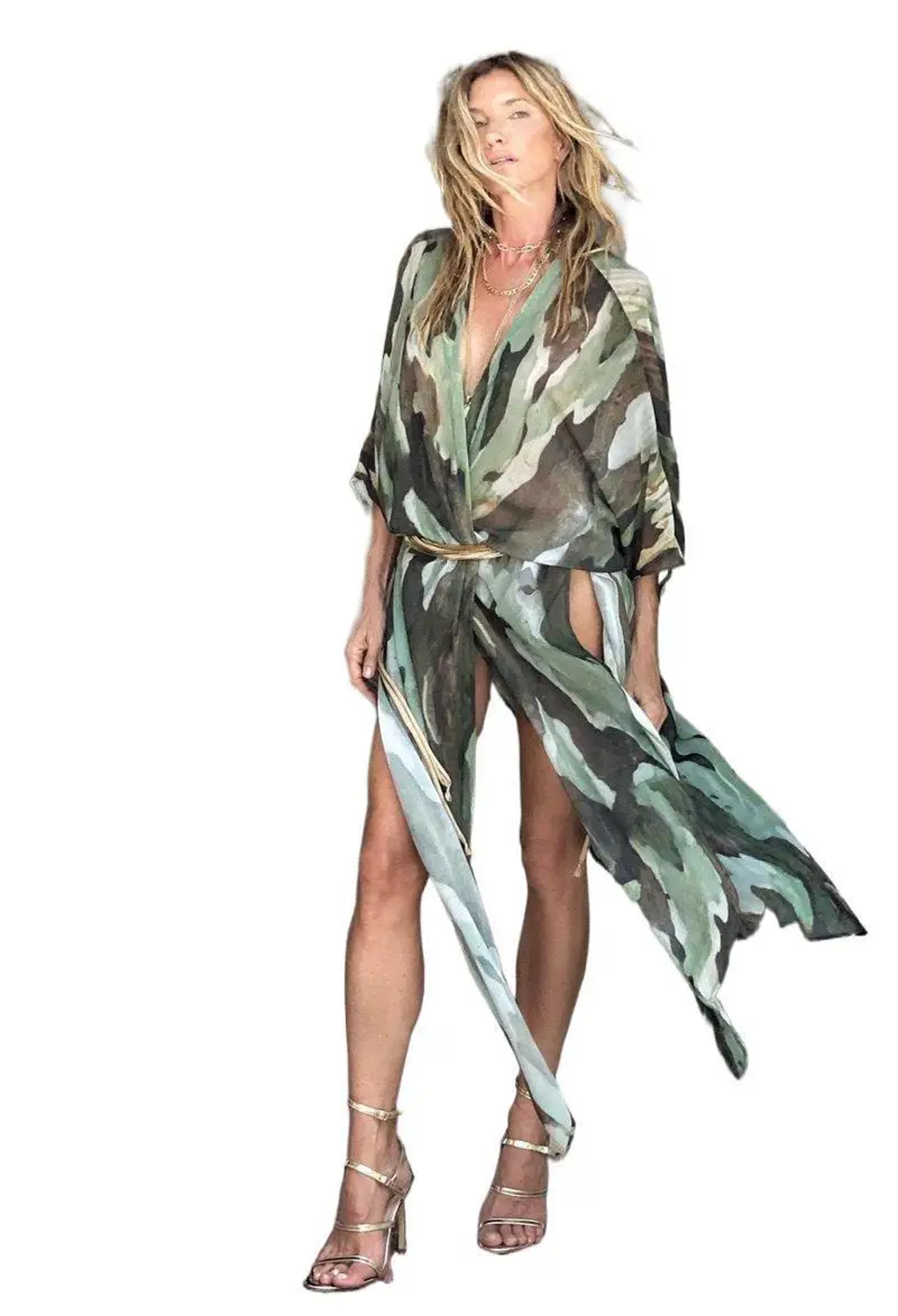 Plus Size Long Cardigan Chiffon Tunic for Women, Sexy Swimwear Cover Up, Holiday Beach Wear – view 2