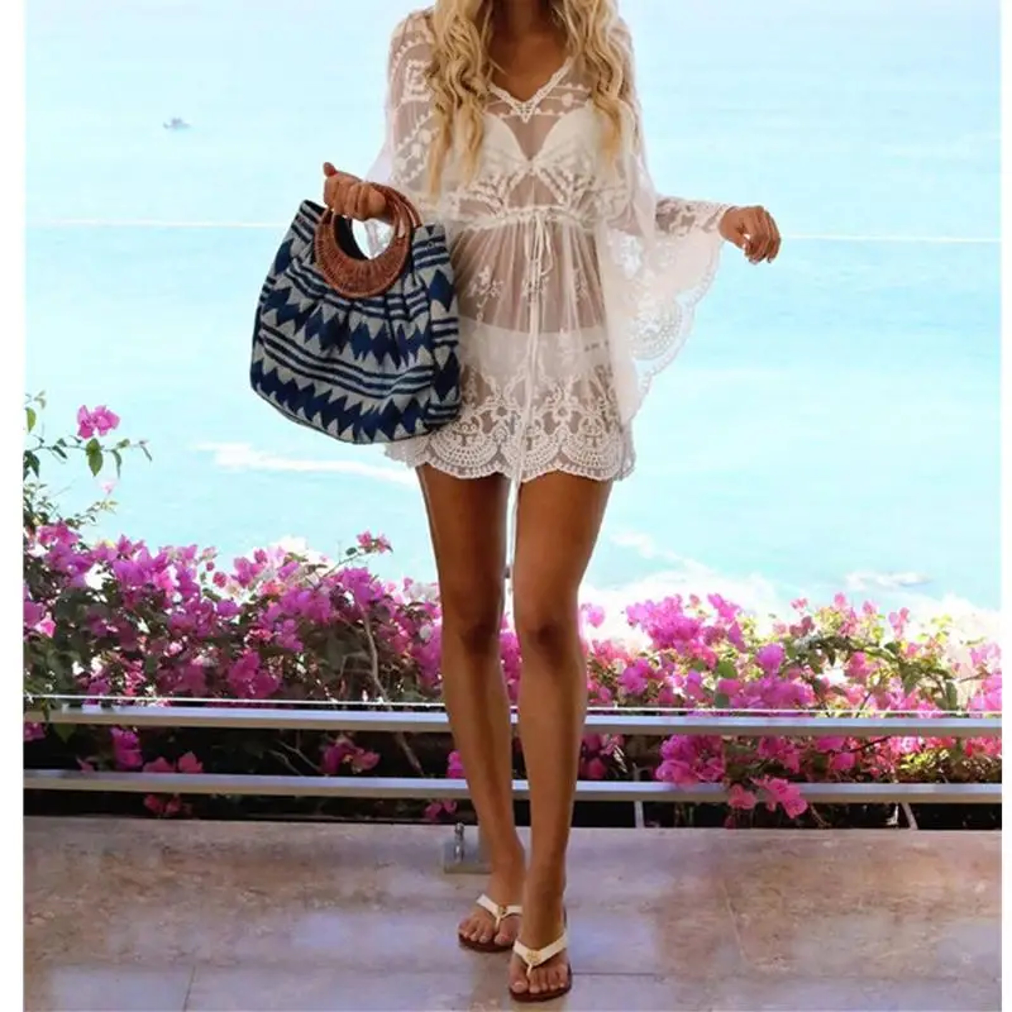 Tunic Swimwear Women, Beachwear Swim Suit Cover Up, Playa Pareo for Beach – view 2