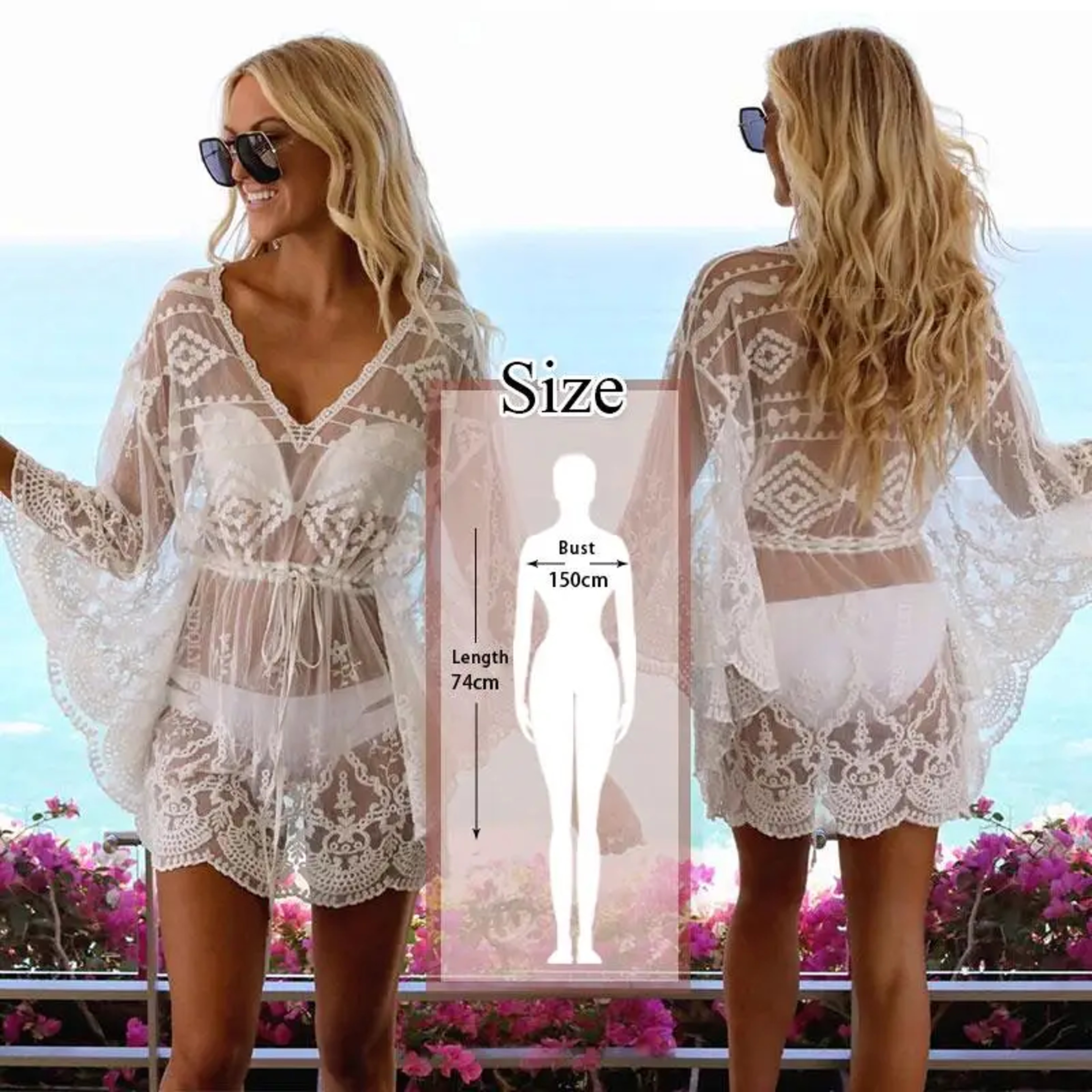 Tunic Swimwear Women, Beachwear Swim Suit Cover Up, Playa Pareo for Beach – view 8