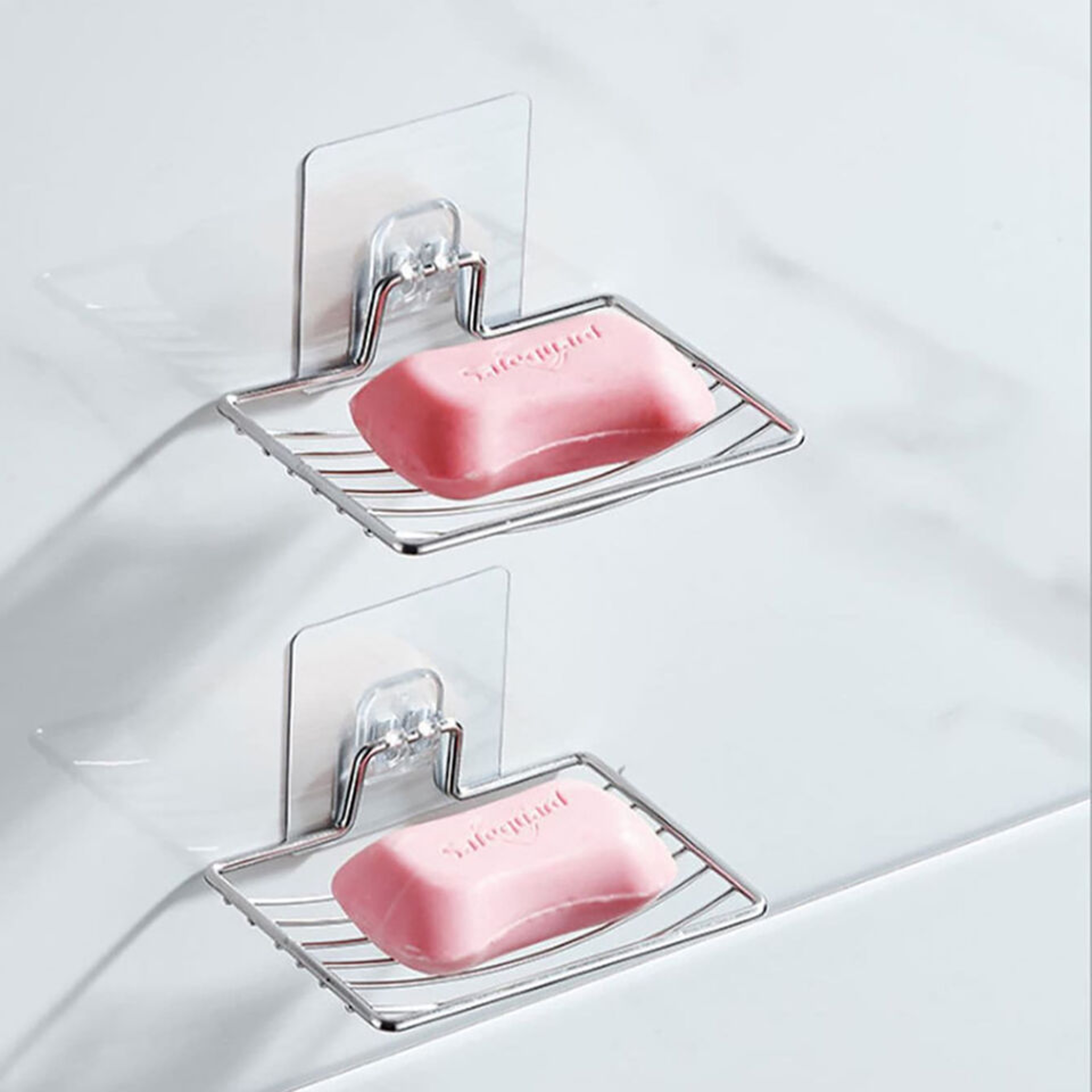 Wall Mounted Stainless Steel Soap Rack HighQuality Soap Holder SelfAdhesive Sponge Dish Bathroom Ac 0