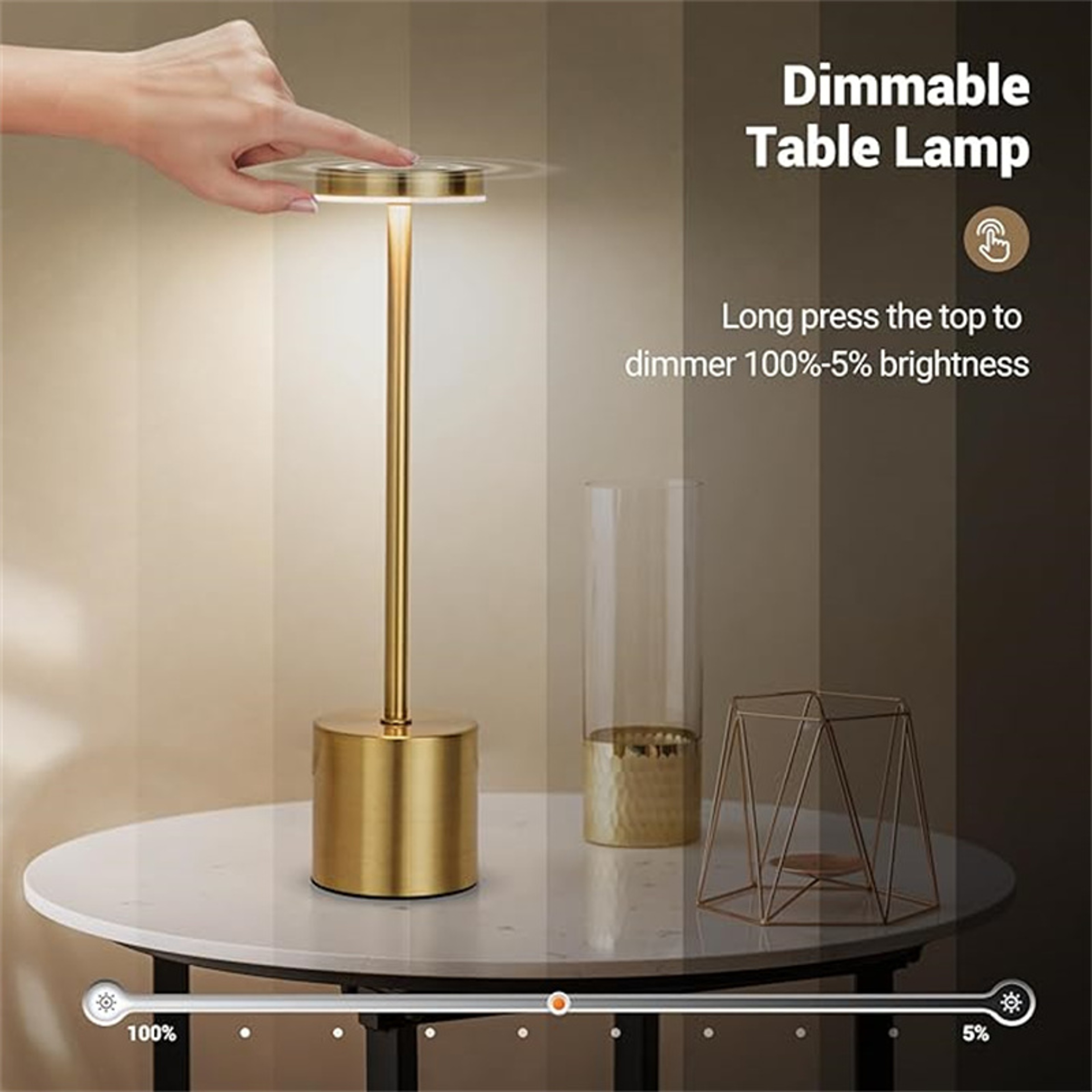 Stepless Dimming USB Rechargeable Night Light, Touch Desk Lamp for Bedside, Hotel, and Bar Use – view 3