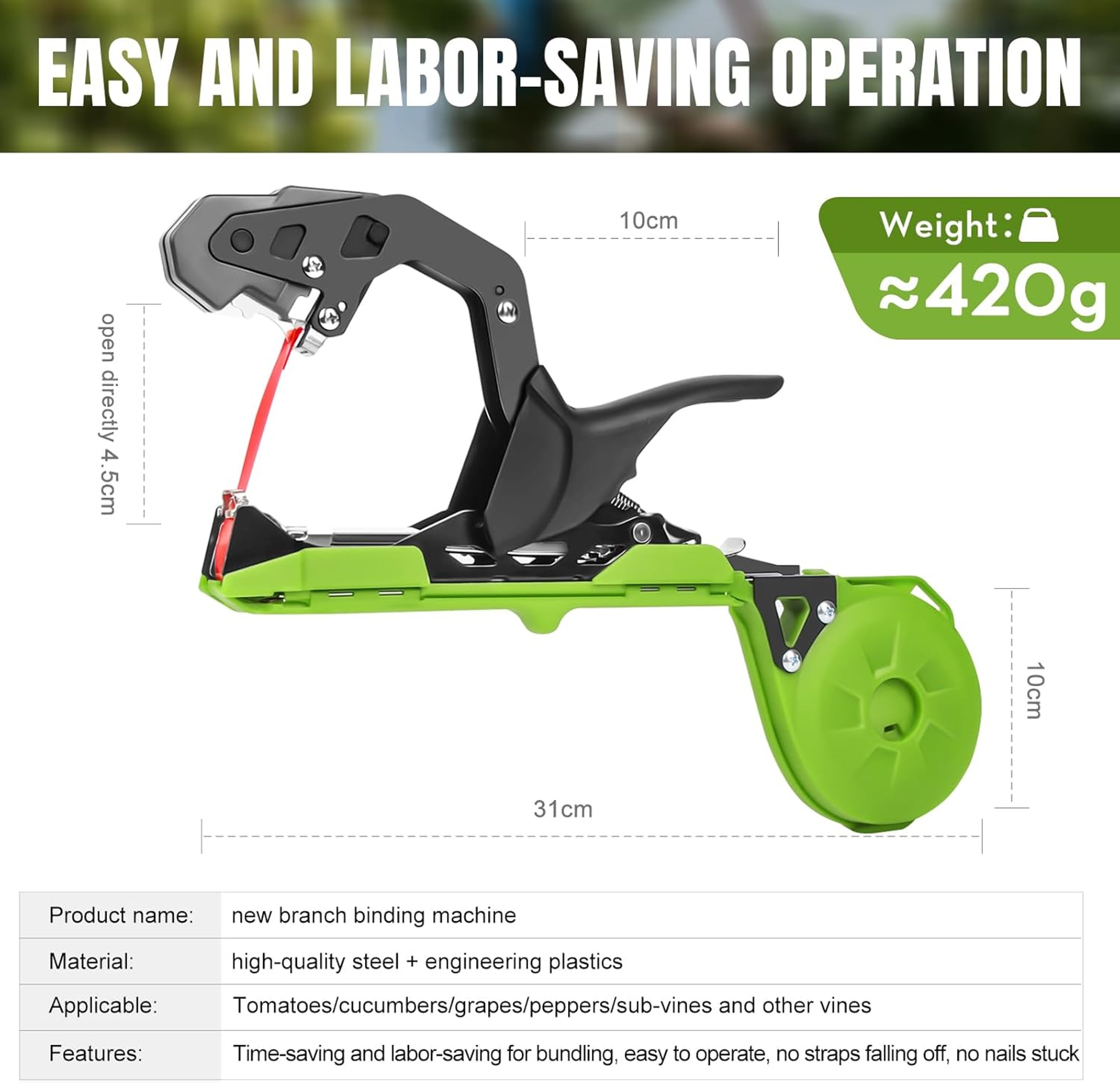 Plant Tape Tying Machine For Home Garden Tools Garden Plant Branch Binding Tool 2