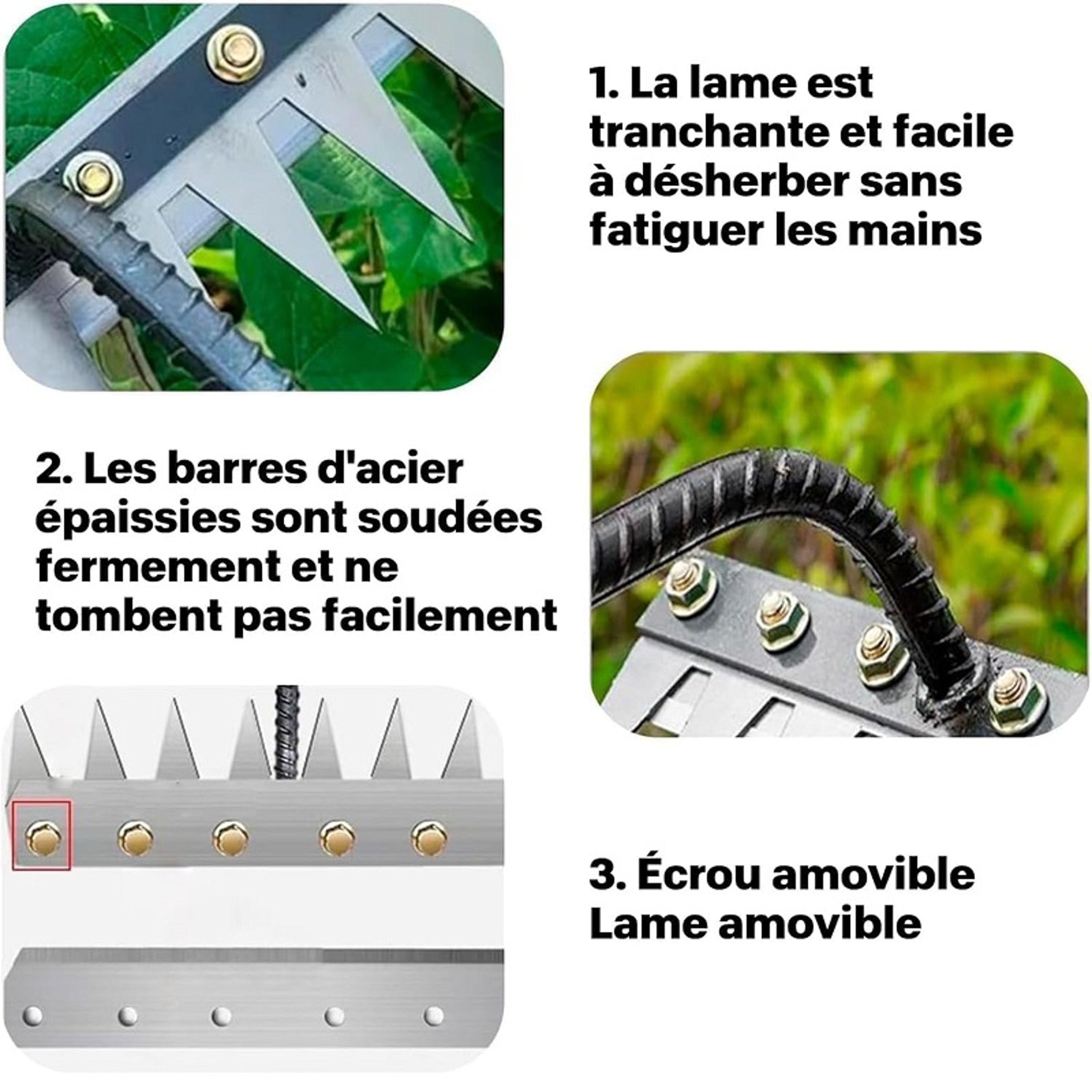 Weeding Tools Scarifier Carbon Steel Garden Hand Rake, Agricultural Nail Harrow Metal Harrow for Farms – view 4