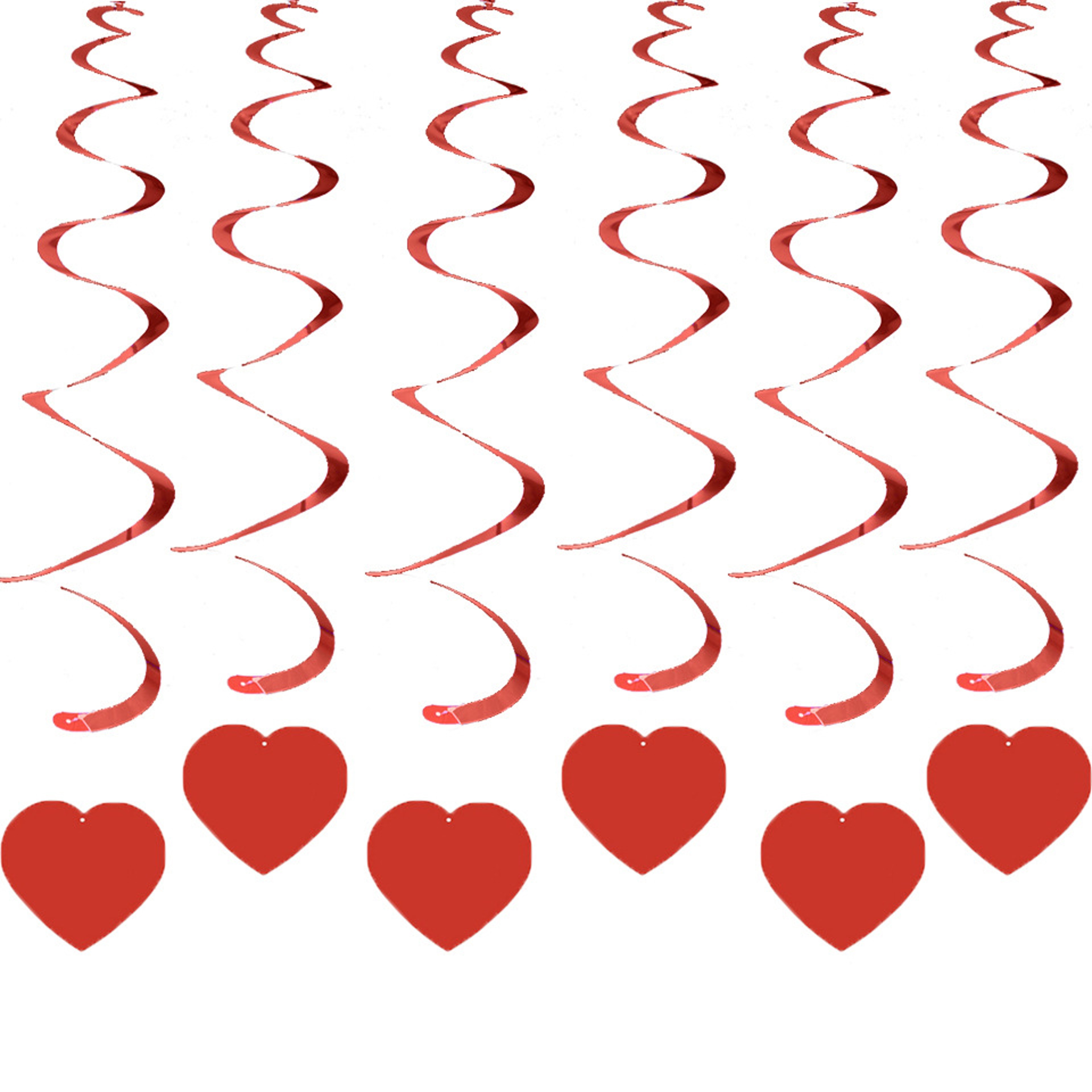 Hanging Anniversary Heart Love Spiral Swirl Garland Balloon Straws For Valentines Day Wedding Party 1