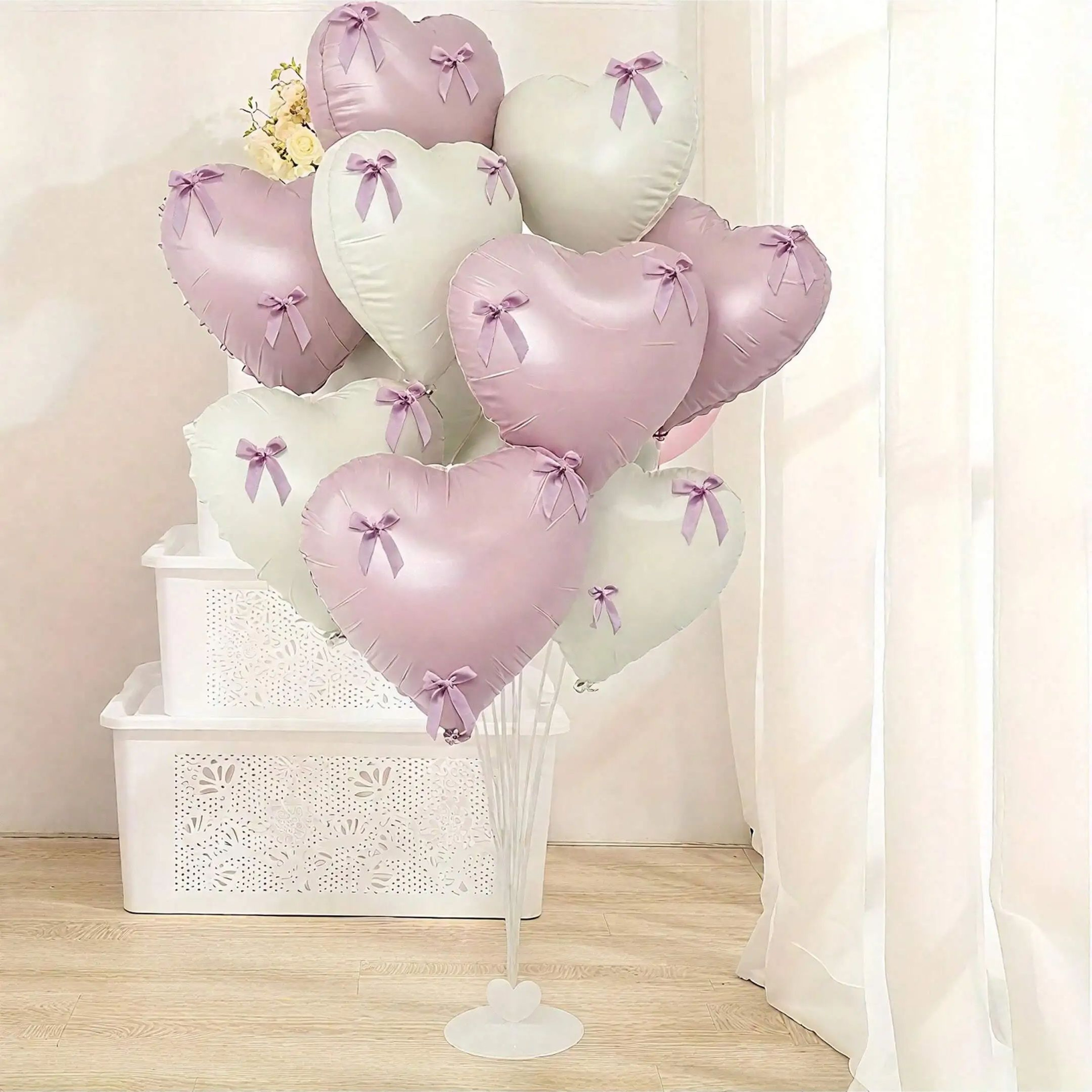 Pink Bowtie Shaped Aluminum Foil Balloons for Wedding, Birthday, Party Celebrations – view 5