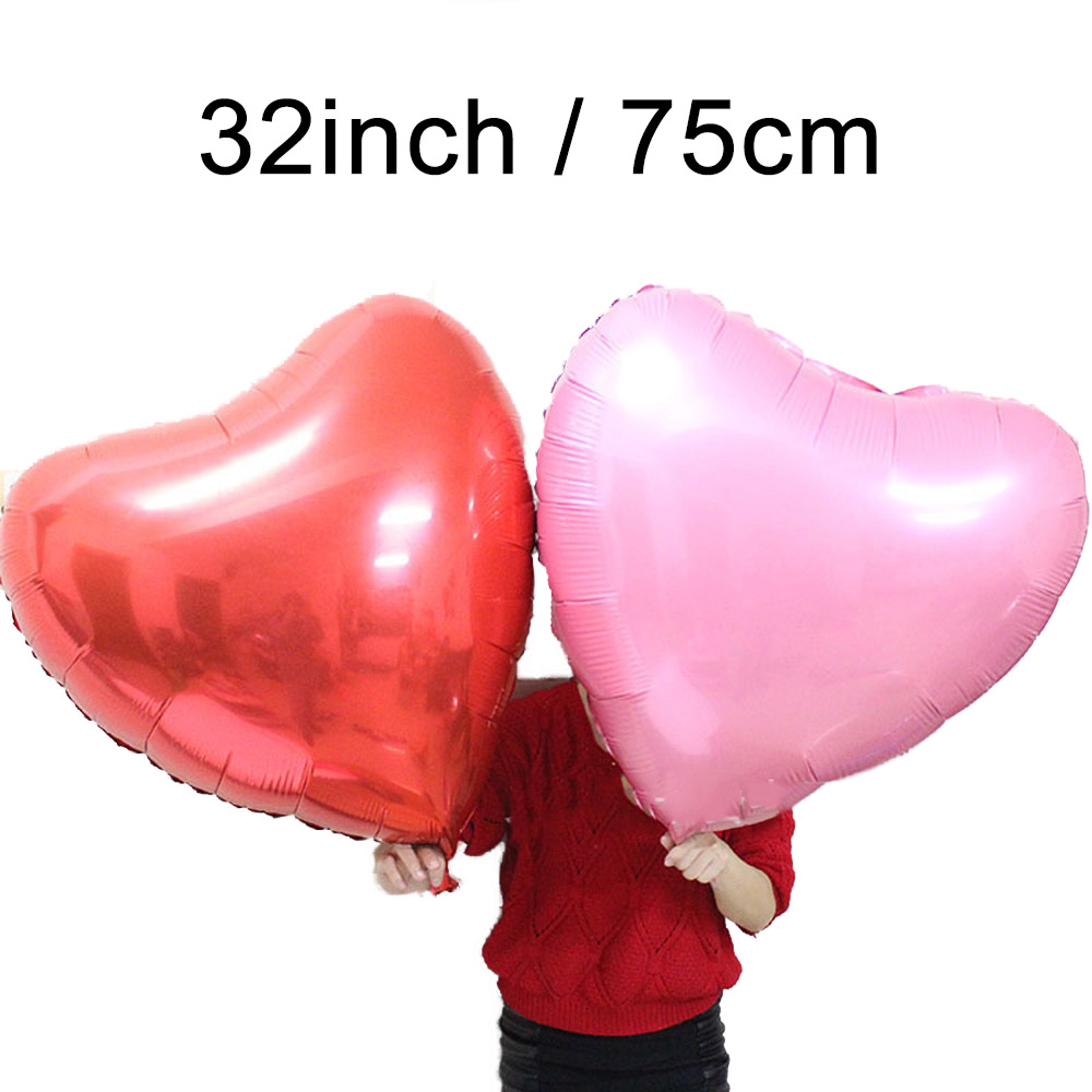 Large Red I Love Heart Shaped Helium Balloons for Wedding, Engagement, Valentines Day Decor – view 3