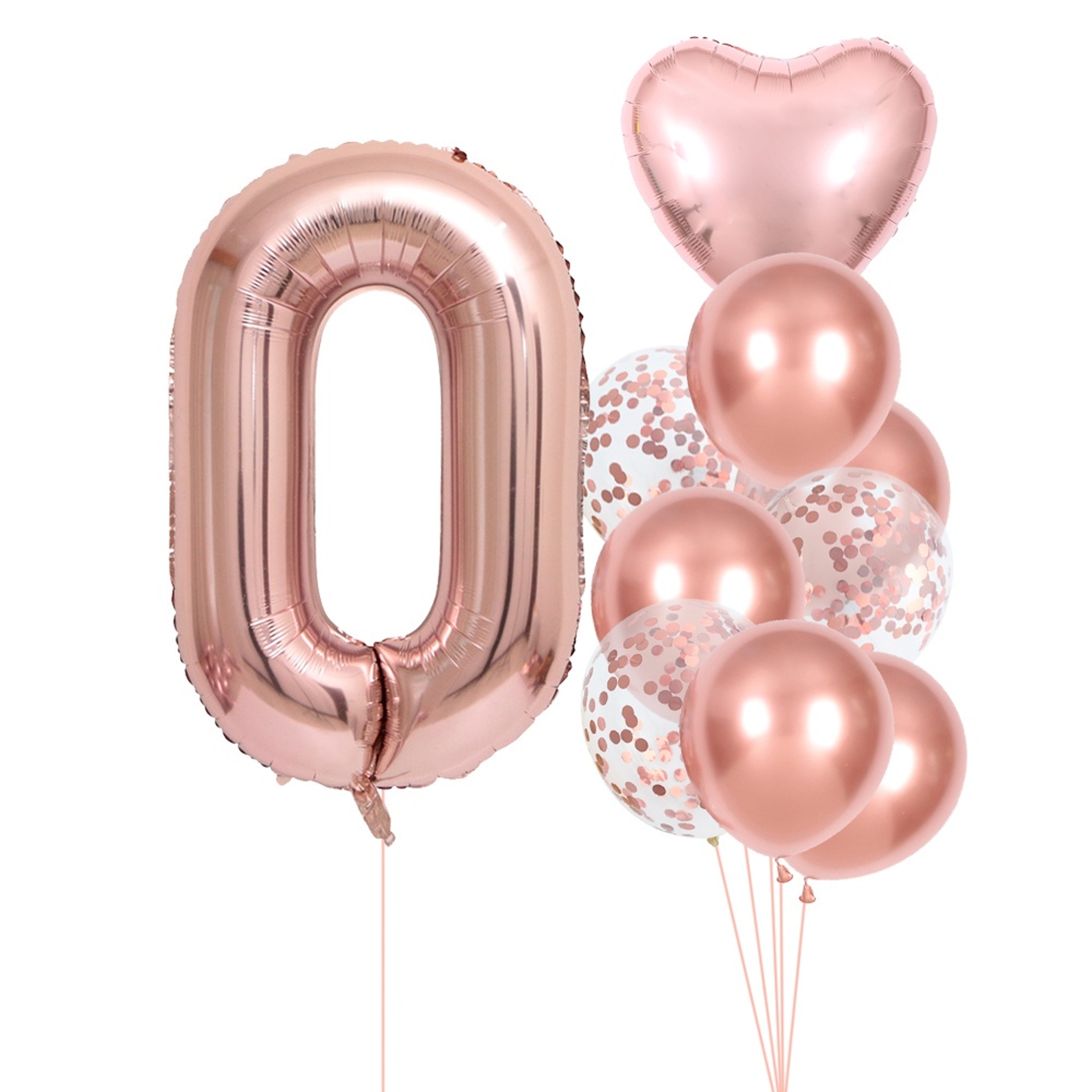 Rose Golden Number  Heart Balloons For Wedding And Birthday Celebration 3