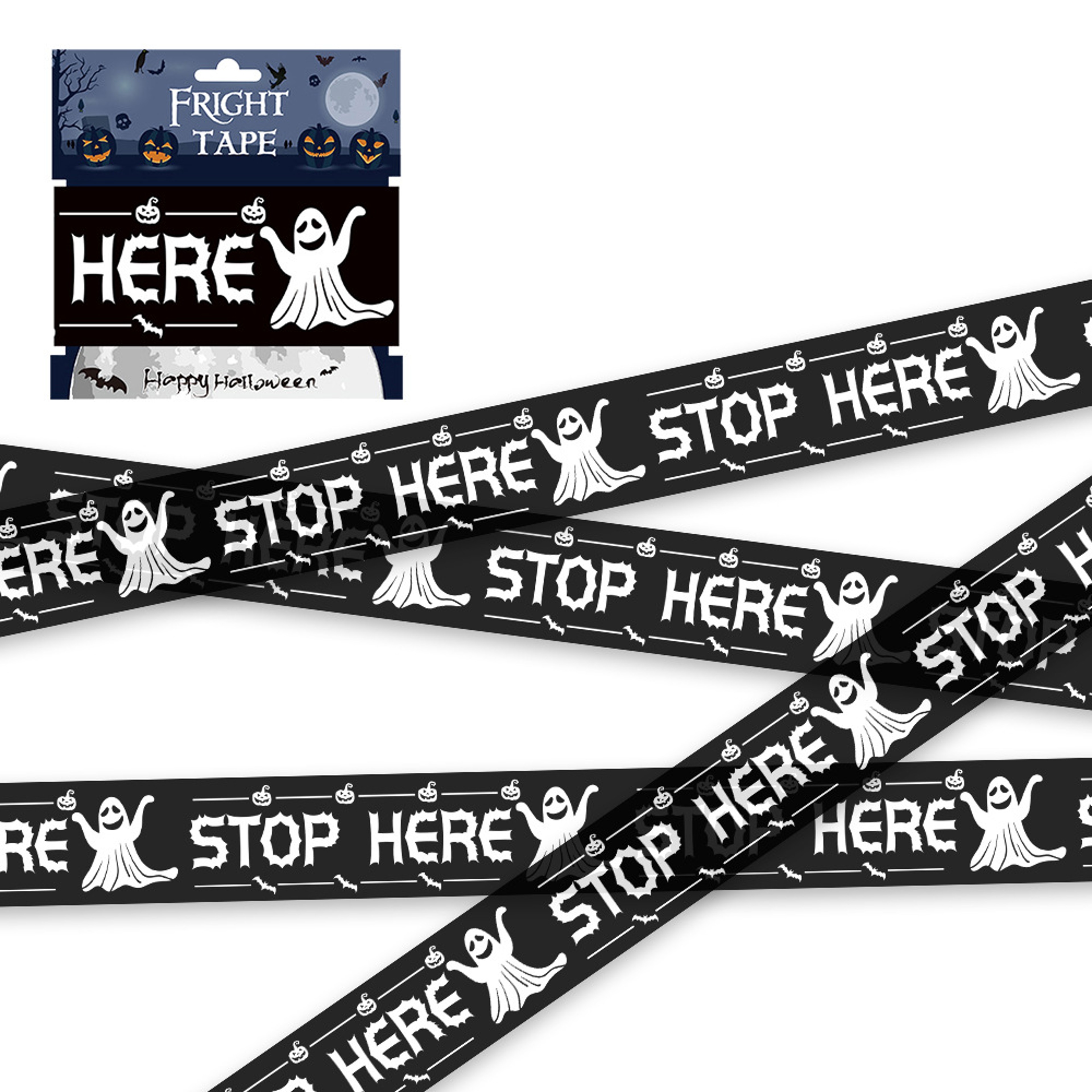 Plastic Skull Head Warning Tape, Witch Balloons, Halloween Decoration Props Window Prop – view 9