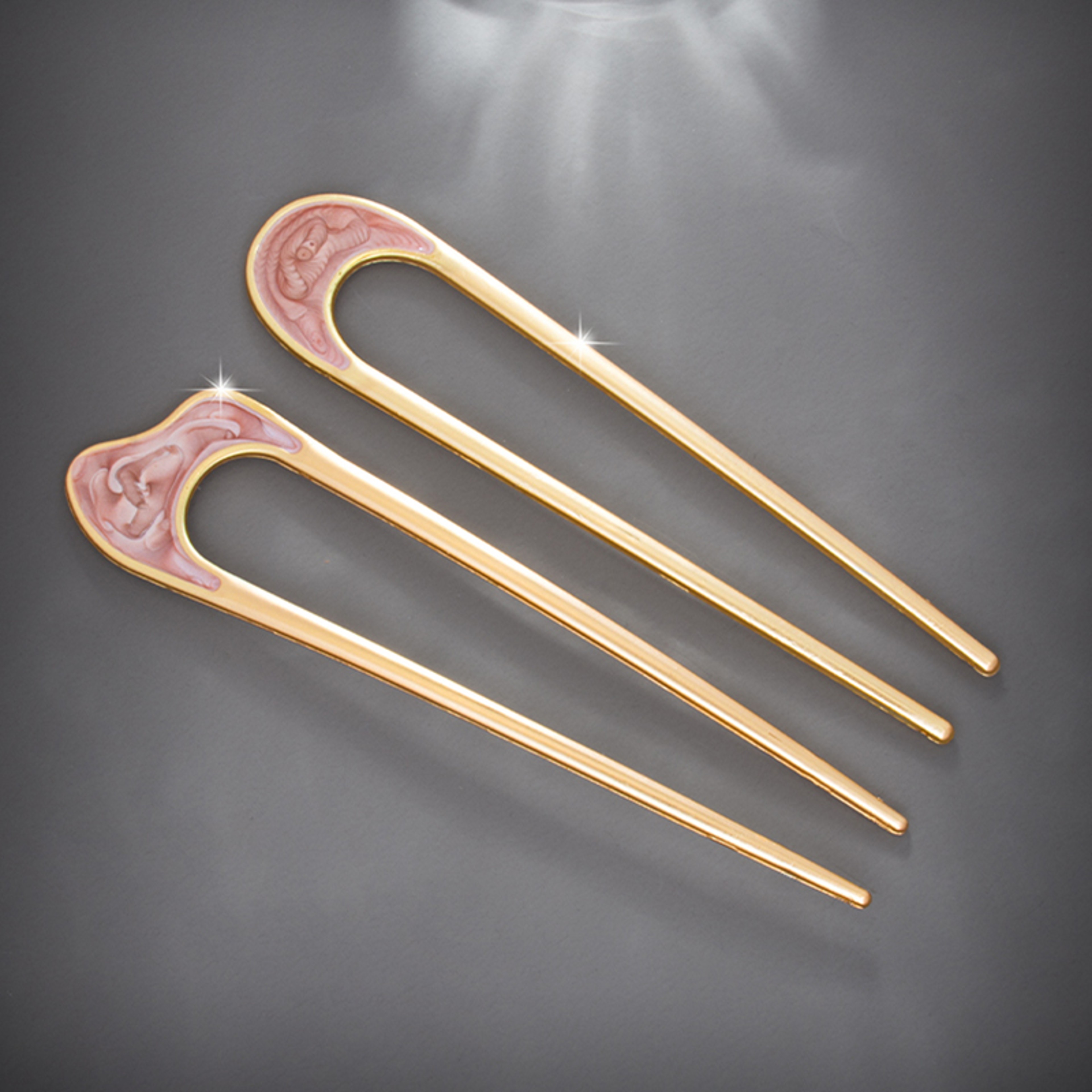 Metal U Shape Hair Stick, Elegant Shell Enamel Hairpin for Women, Hairwear Accessories Jewelry – view 5