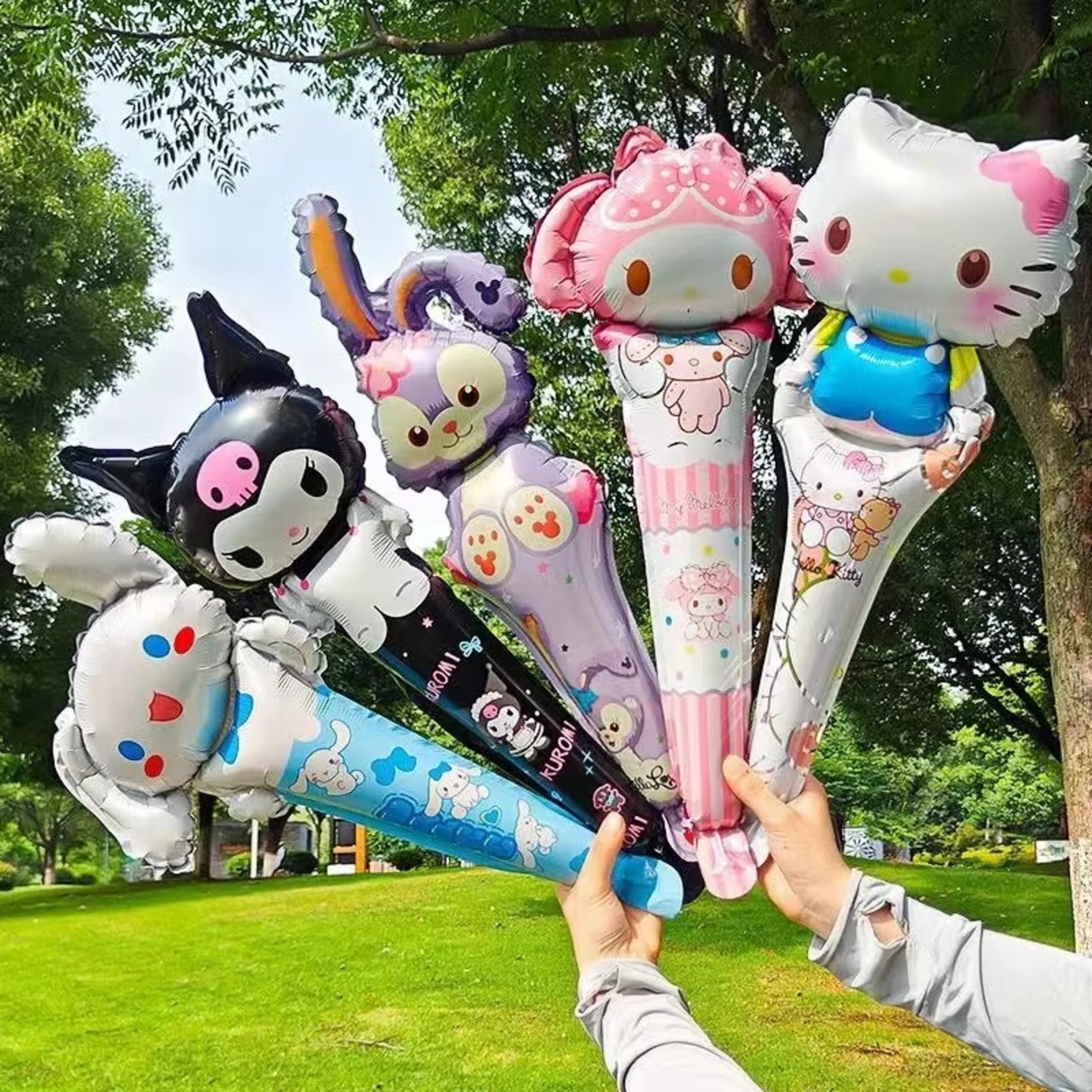 Girl Happy Birthday Party Melody Balloon Stick Foil Balloons Set Concert Atmosphere Props 0