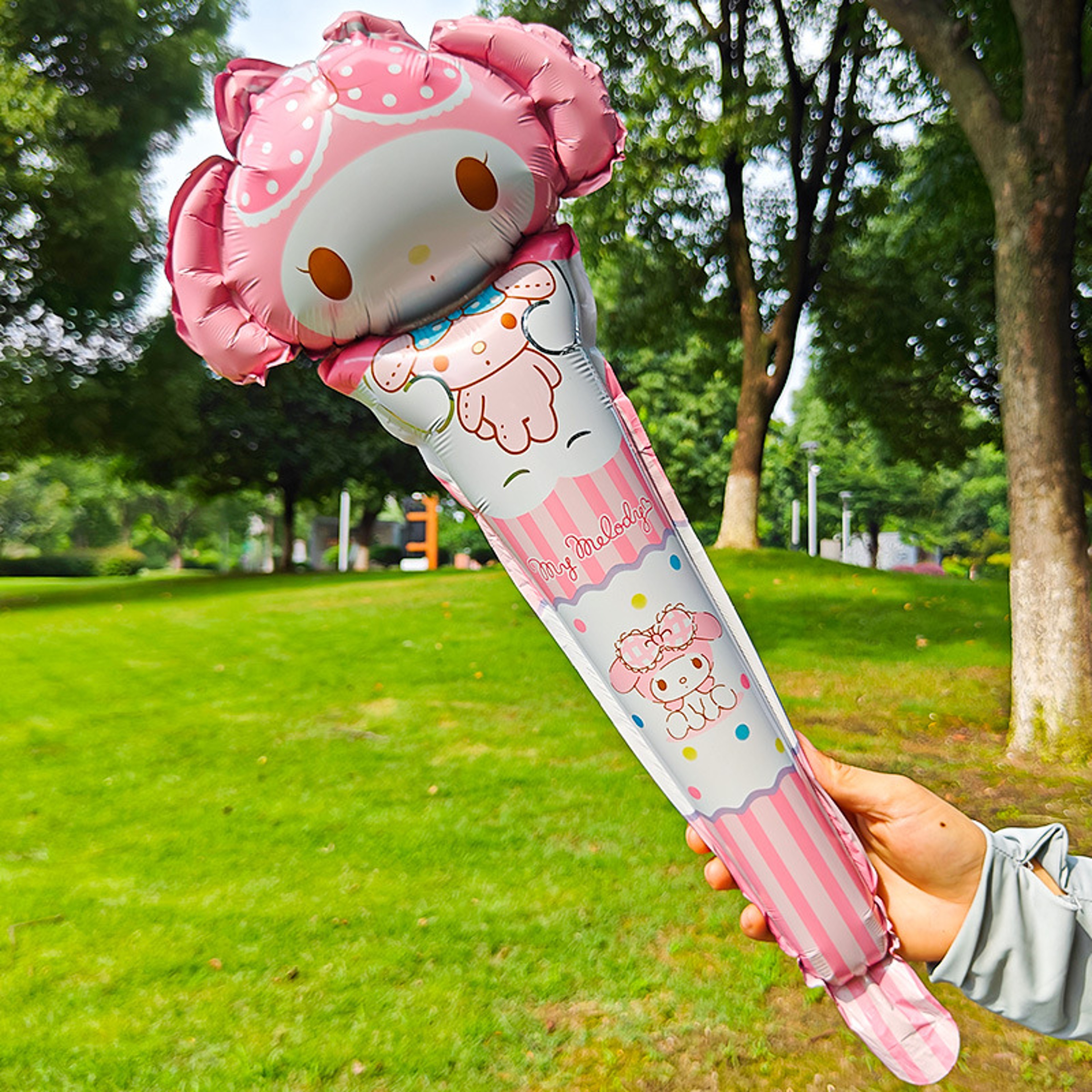 Girl Happy Birthday Party Melody Balloon Stick Foil Balloons Set Concert Atmosphere Props 4
