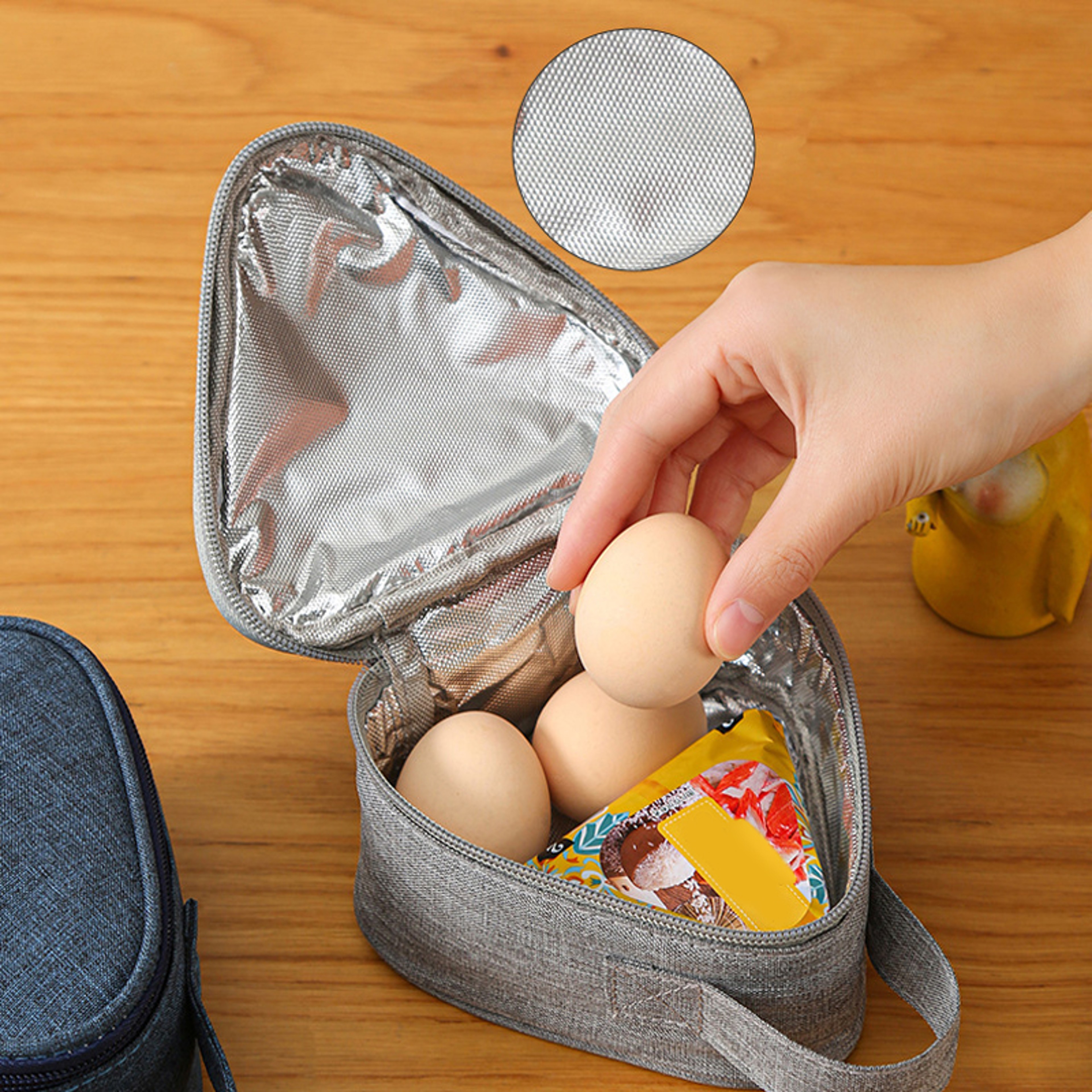 Cute Portable Lunch Box, Mini Aluminum Foil Student Bag, Outdoor Rice Ball Holder – view 4