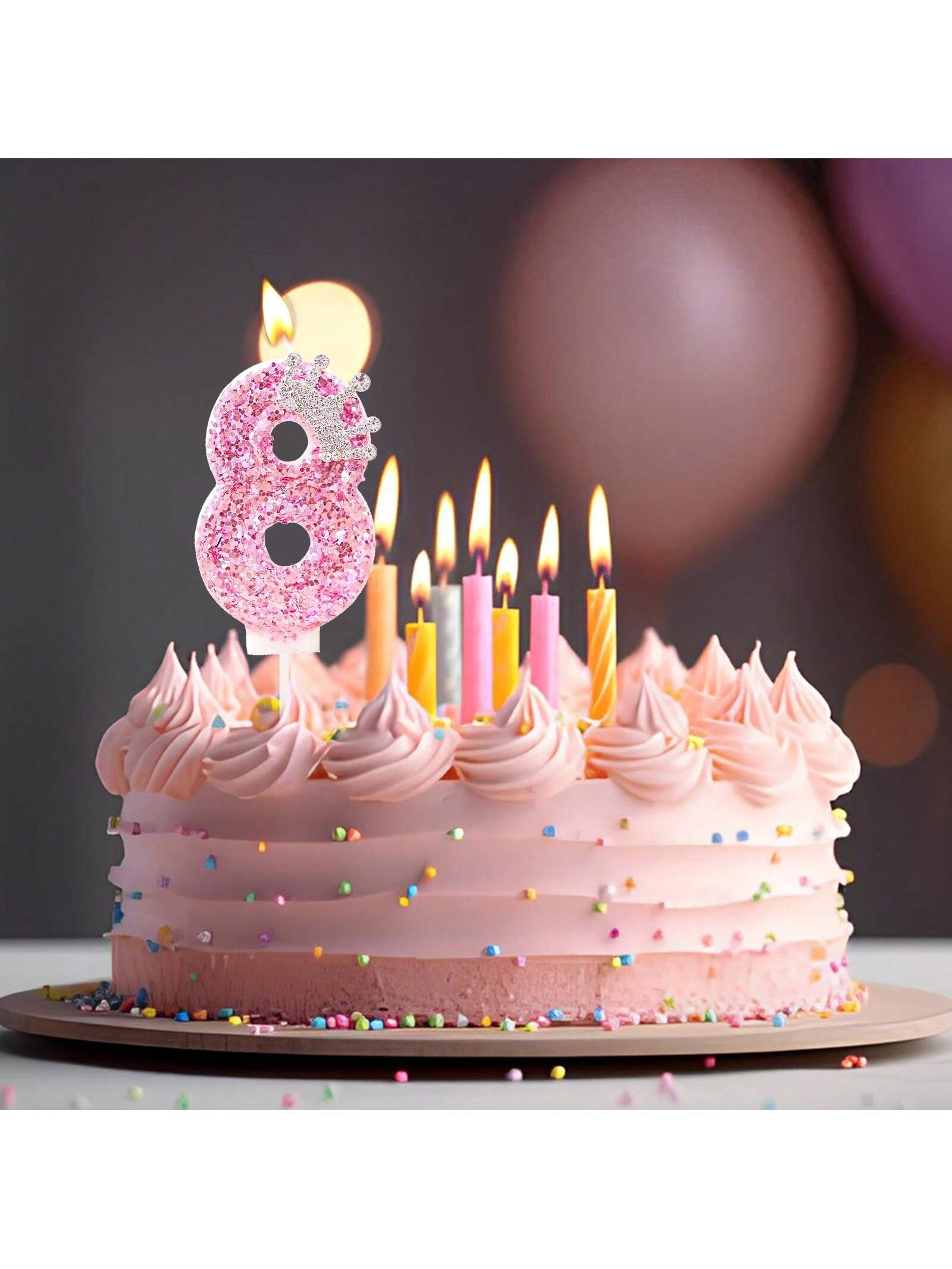 Princess Crown Birthday Candle, Creative Pink Candle for Girl's Happy Birthday Party Decoration – view 3
