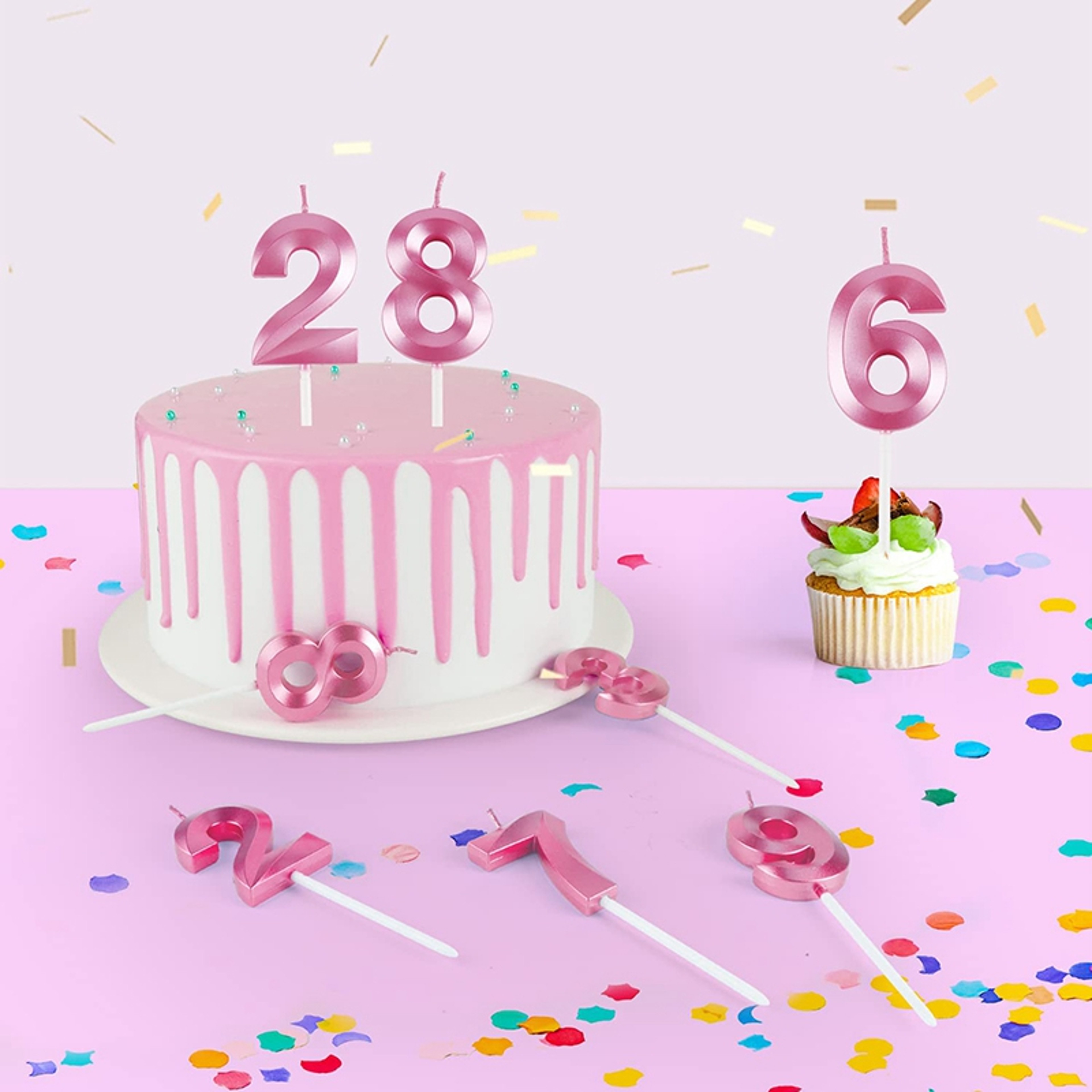 Blue Pink Number Candles Cake Topper For Birthday Baby Shower Decorations 1