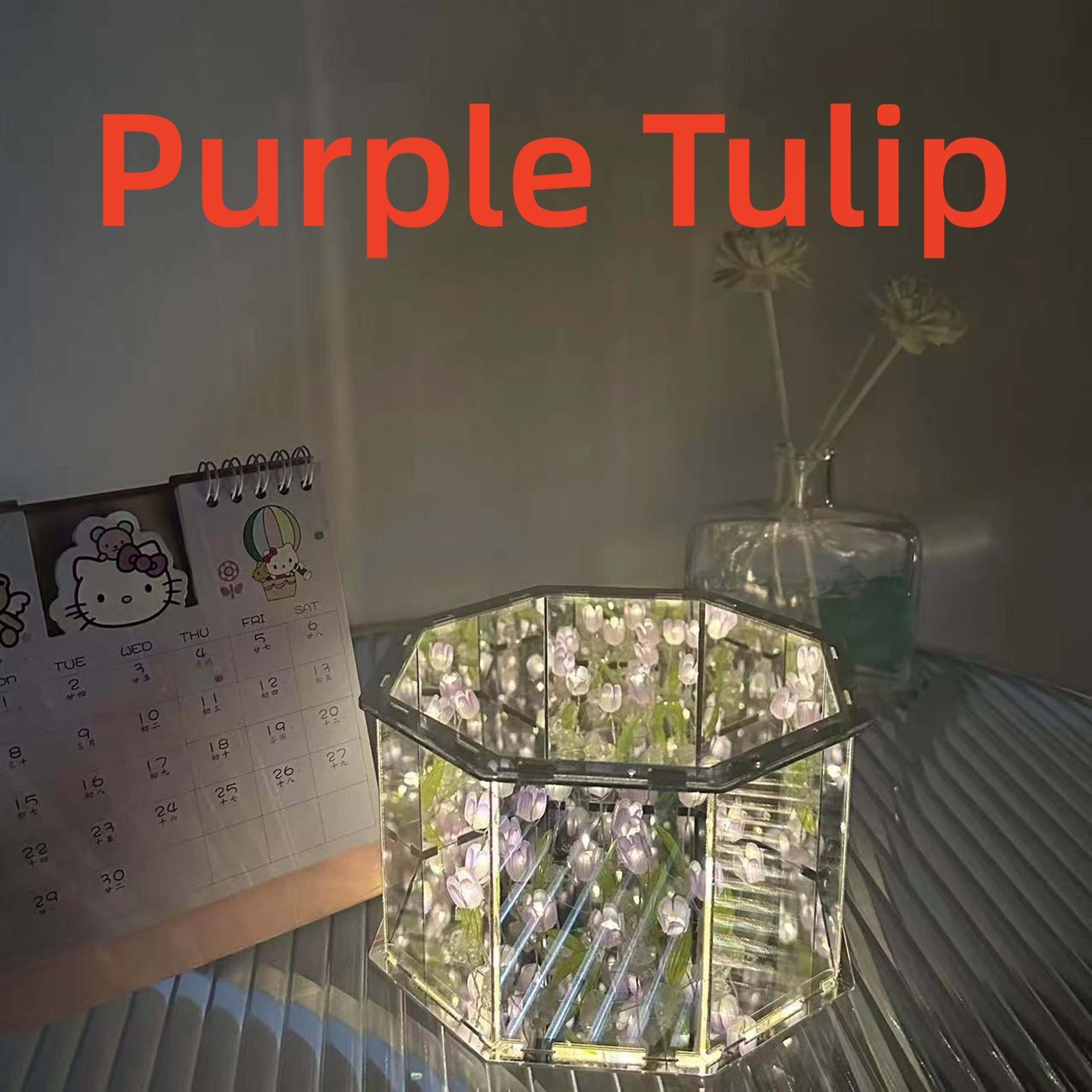 Three-Dimensional Tulip Night Light, DIY Handmade Craft Lamp, LED Birthday Gift – view 8