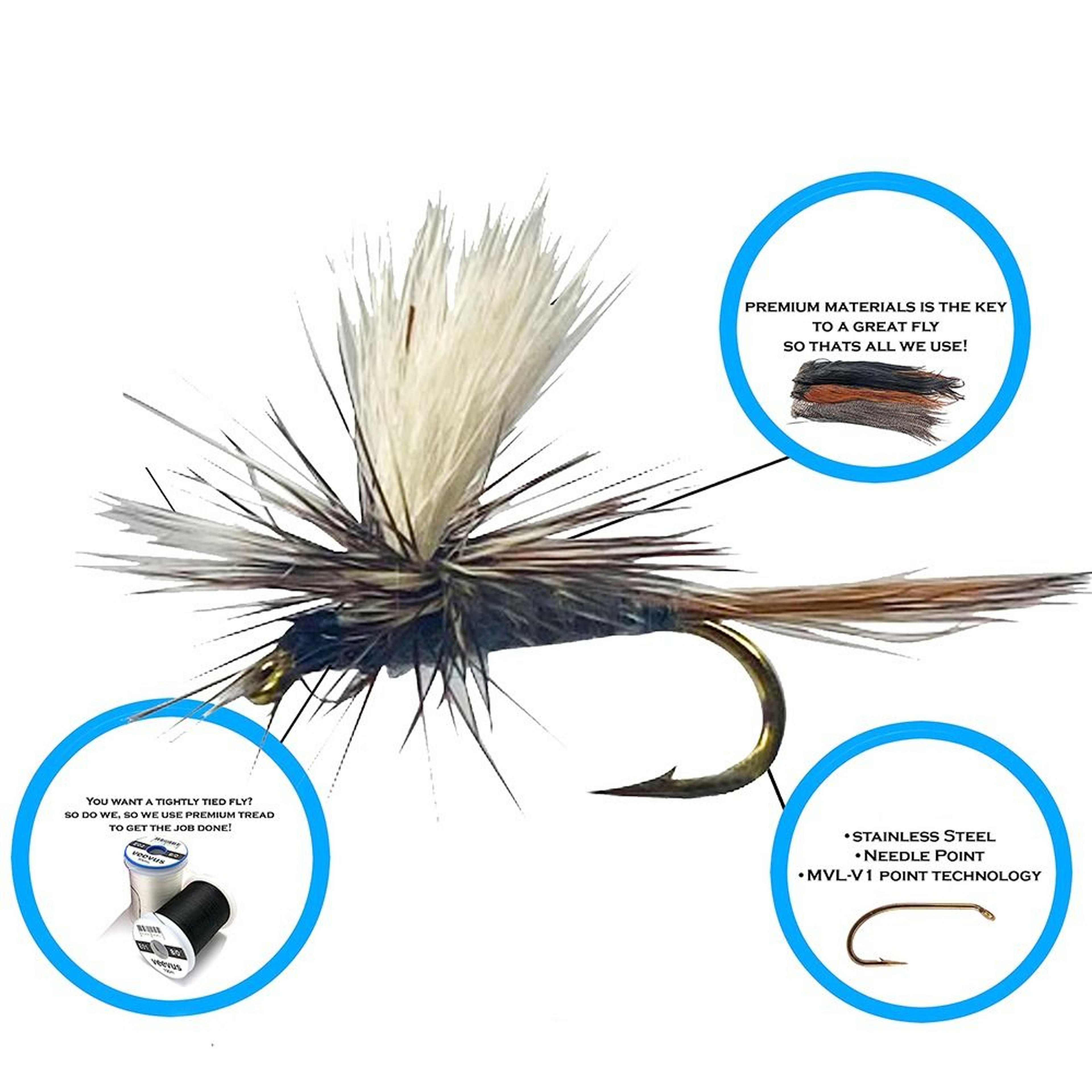 Outdoor Fly Fishing Lures, Steel Sharpened Hook Bait, Feather Dry Fly Tackle – view 6