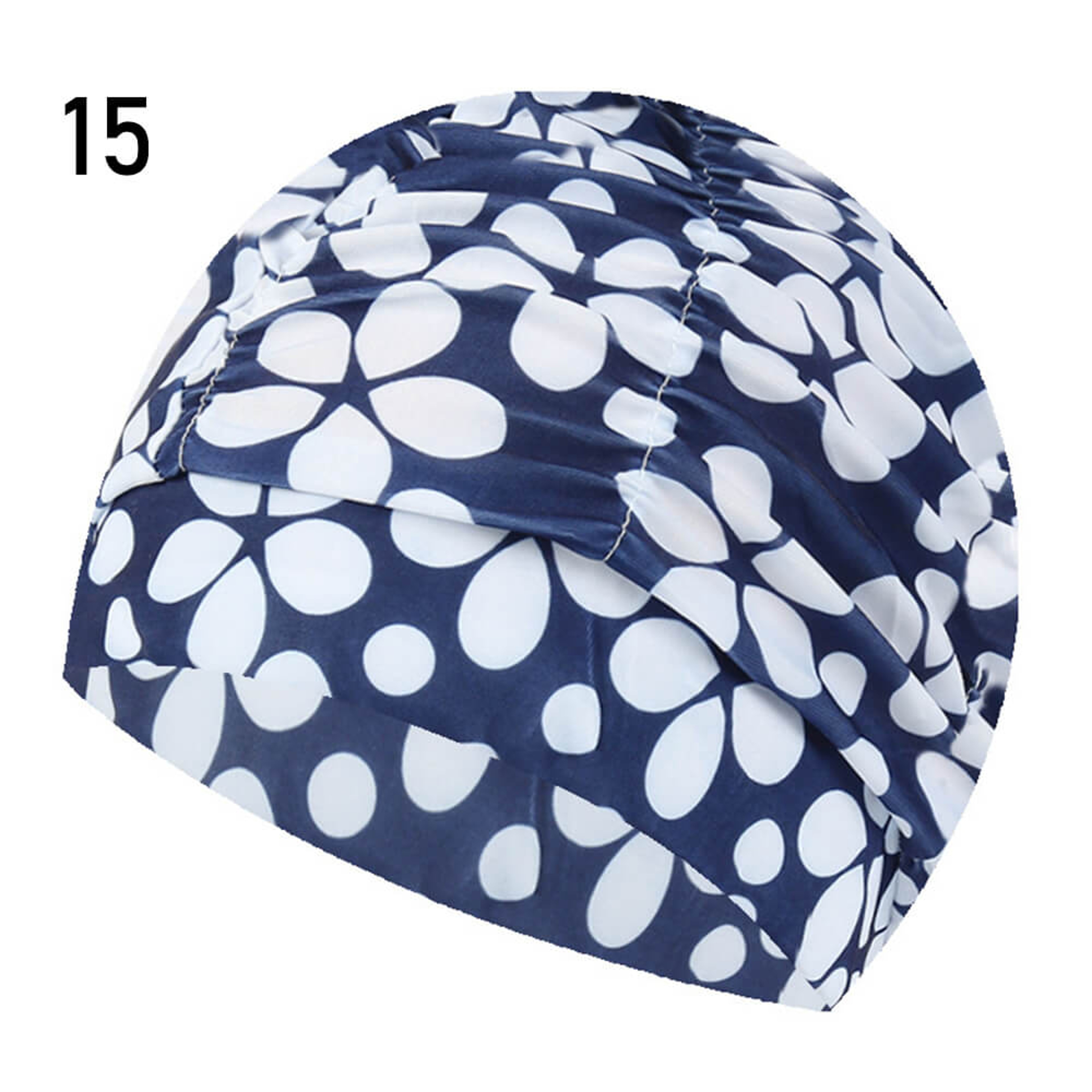 Elastic Nylon Turban, Flowers Printed Swimming Cap, Long Hair Sports Swim Pool Bathing Hat for Men & Women – view 14