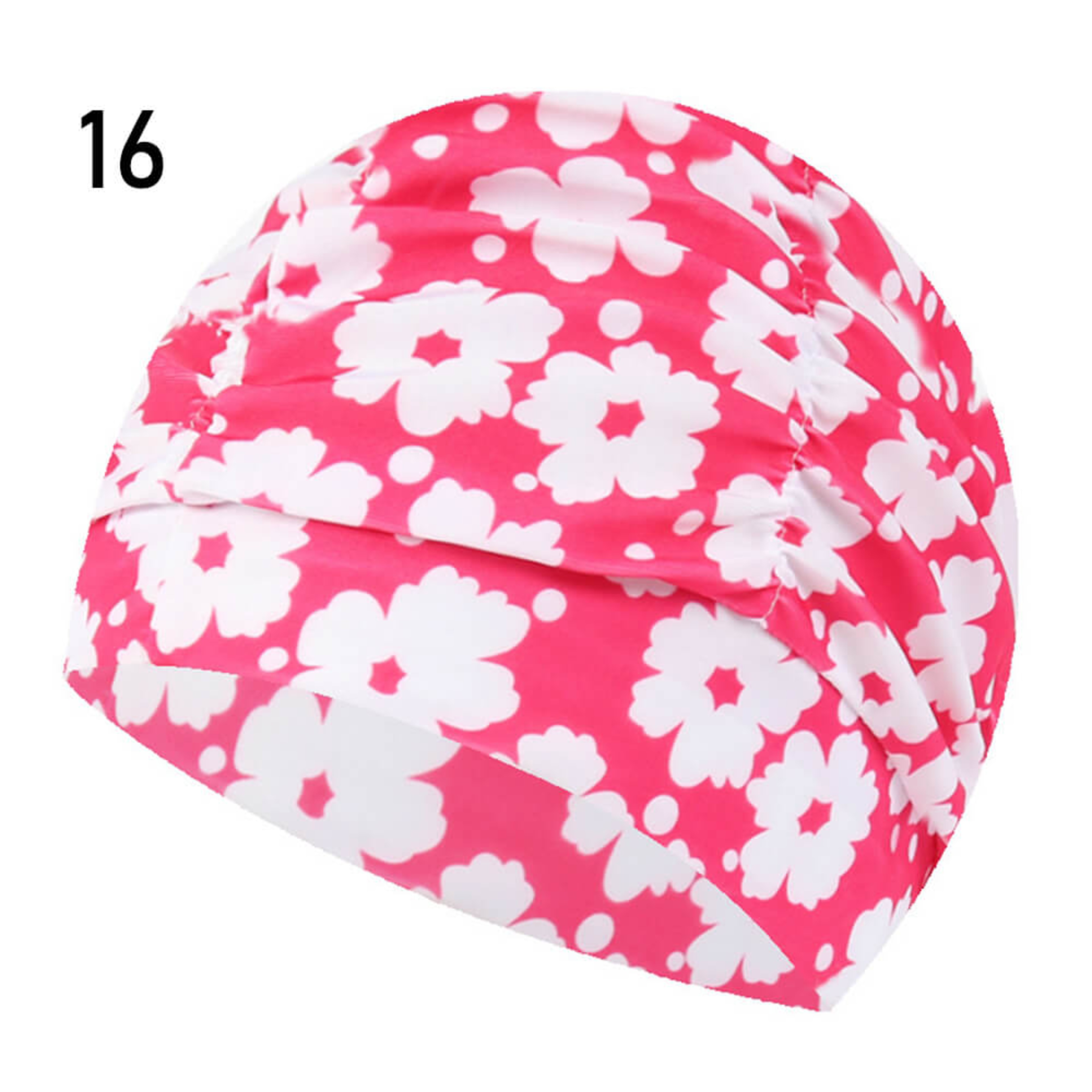 Elastic Nylon Turban, Flowers Printed Swimming Cap, Long Hair Sports Swim Pool Bathing Hat for Men & Women – view 19