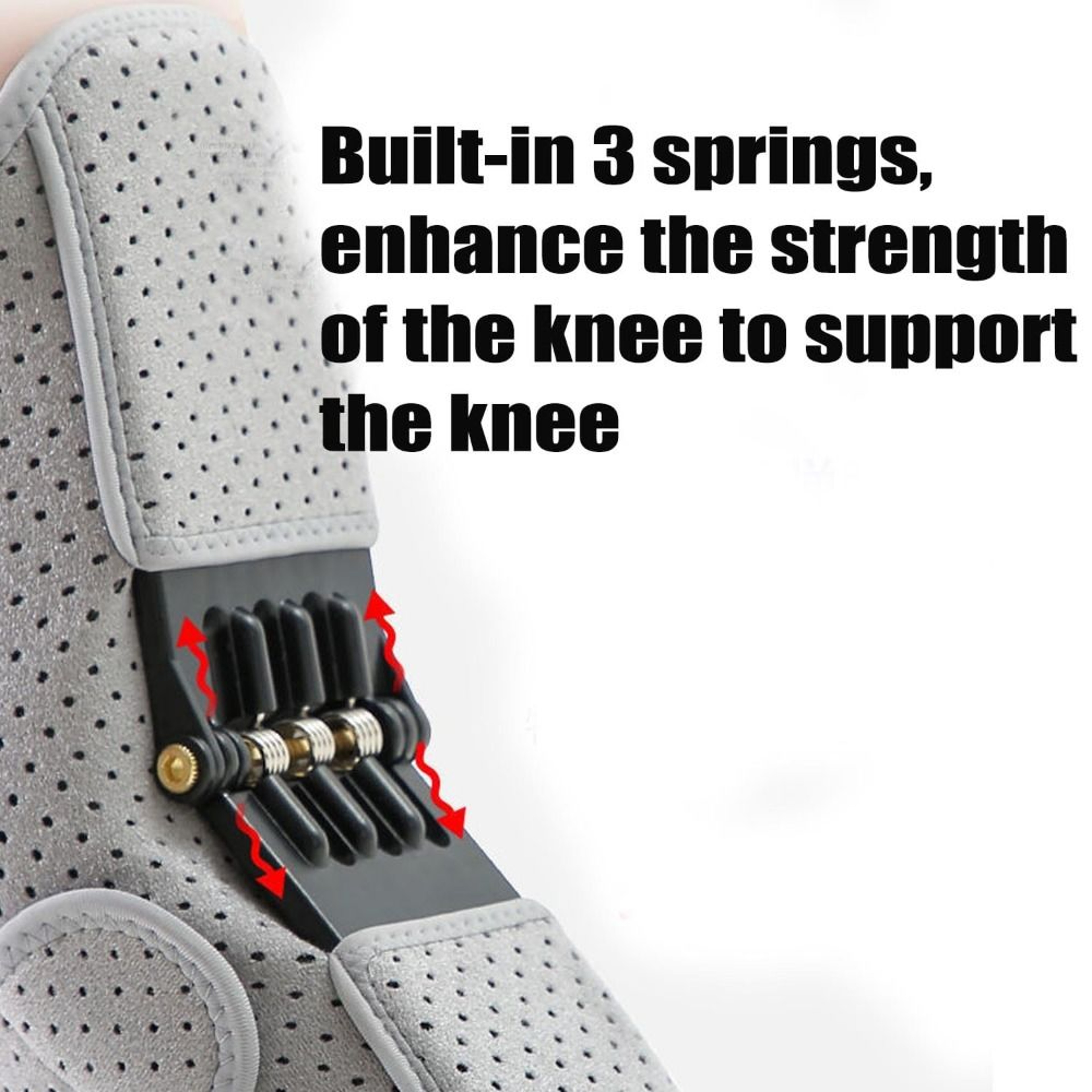 Breathable Adjustable Knee Protection Booster, Powerful Rebound Springs Knee Assistive Device, Non-Slip Brace Joint – view 3
