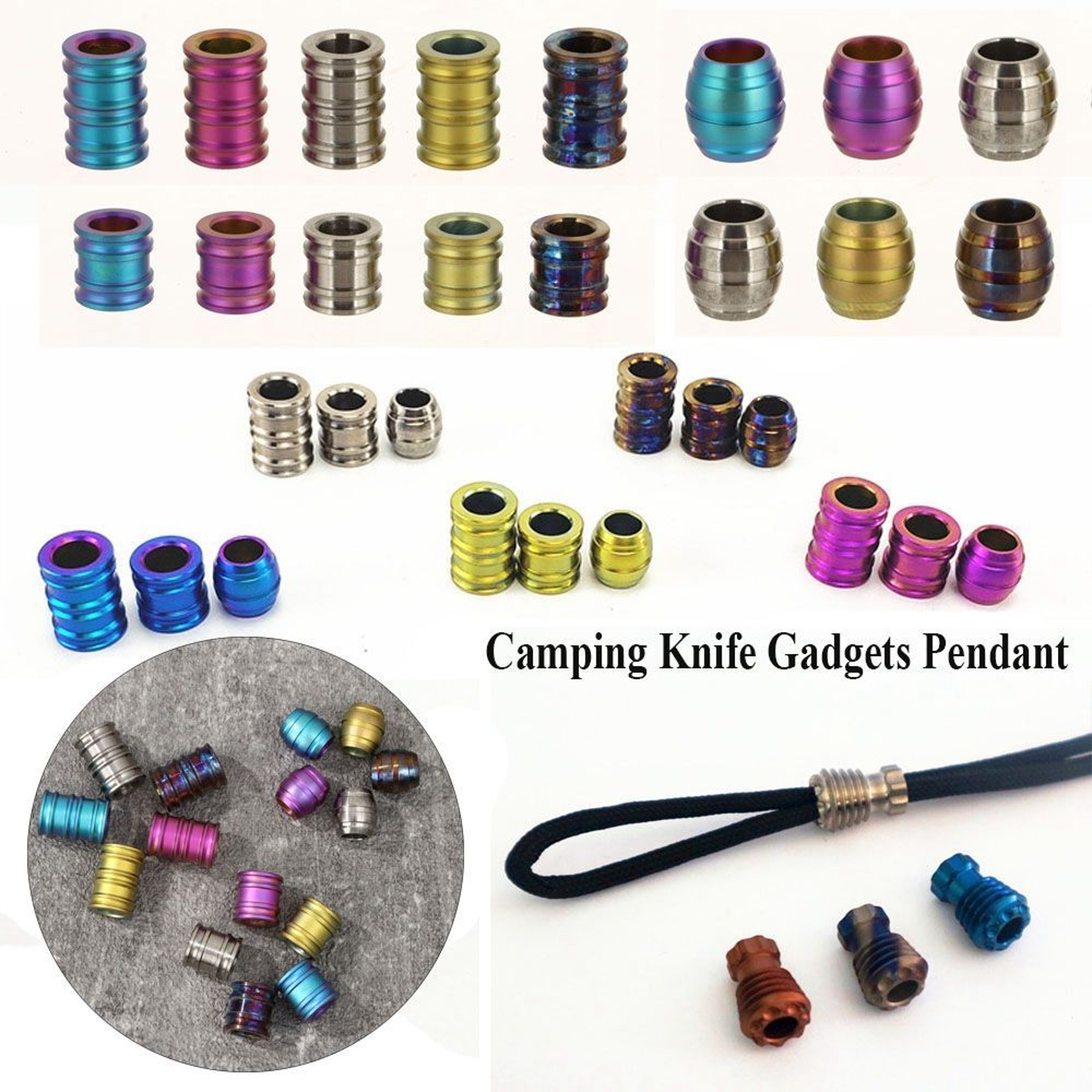 EDC Knife Beads, Multi Tool Pendant, Outdoor Lanyard Rope Accessory – view 1