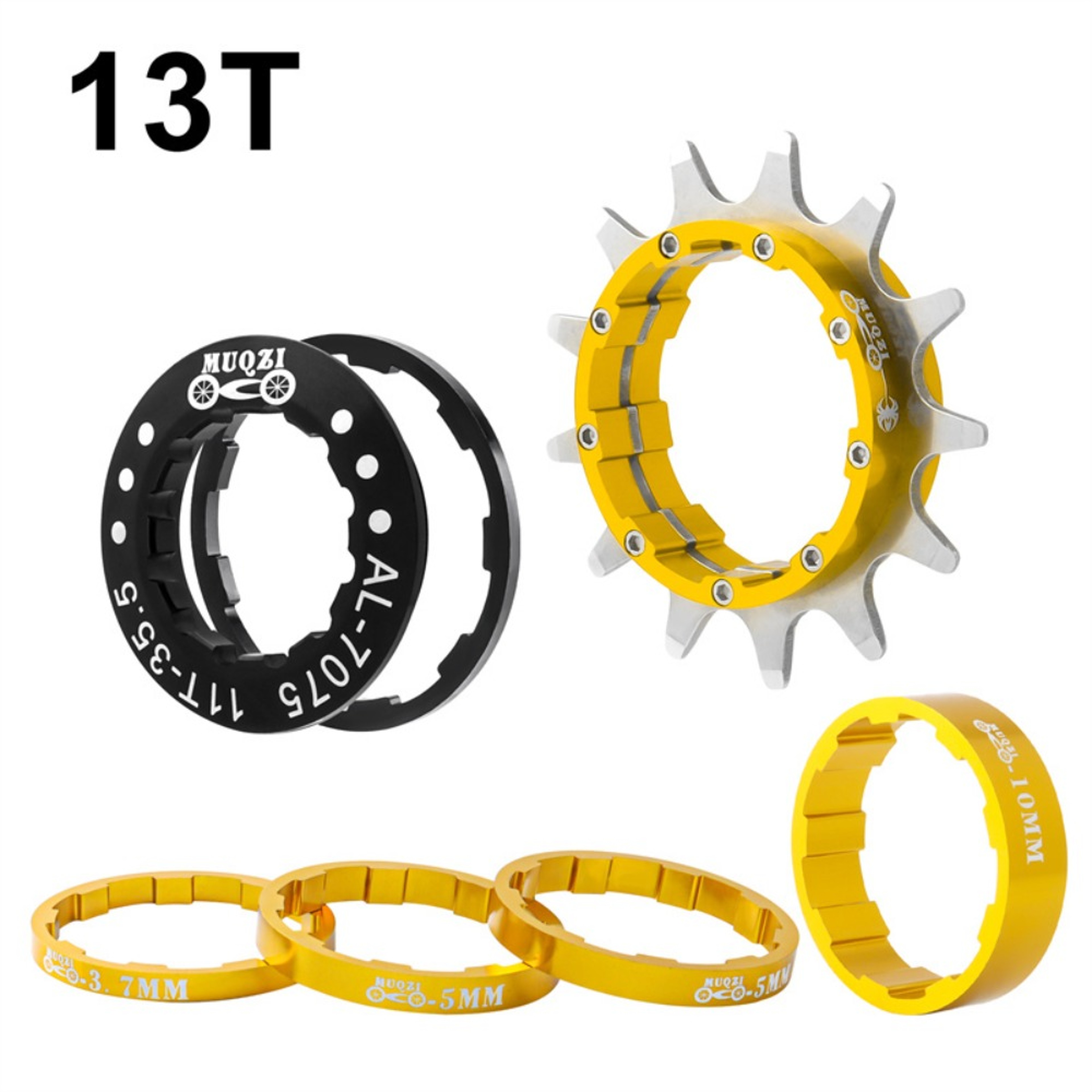 High-Quality Aluminum Alloy Single Speed Conversion Kit with Freewheel Bike Sprocket in Black, Red, Gold, and Silver – view 11