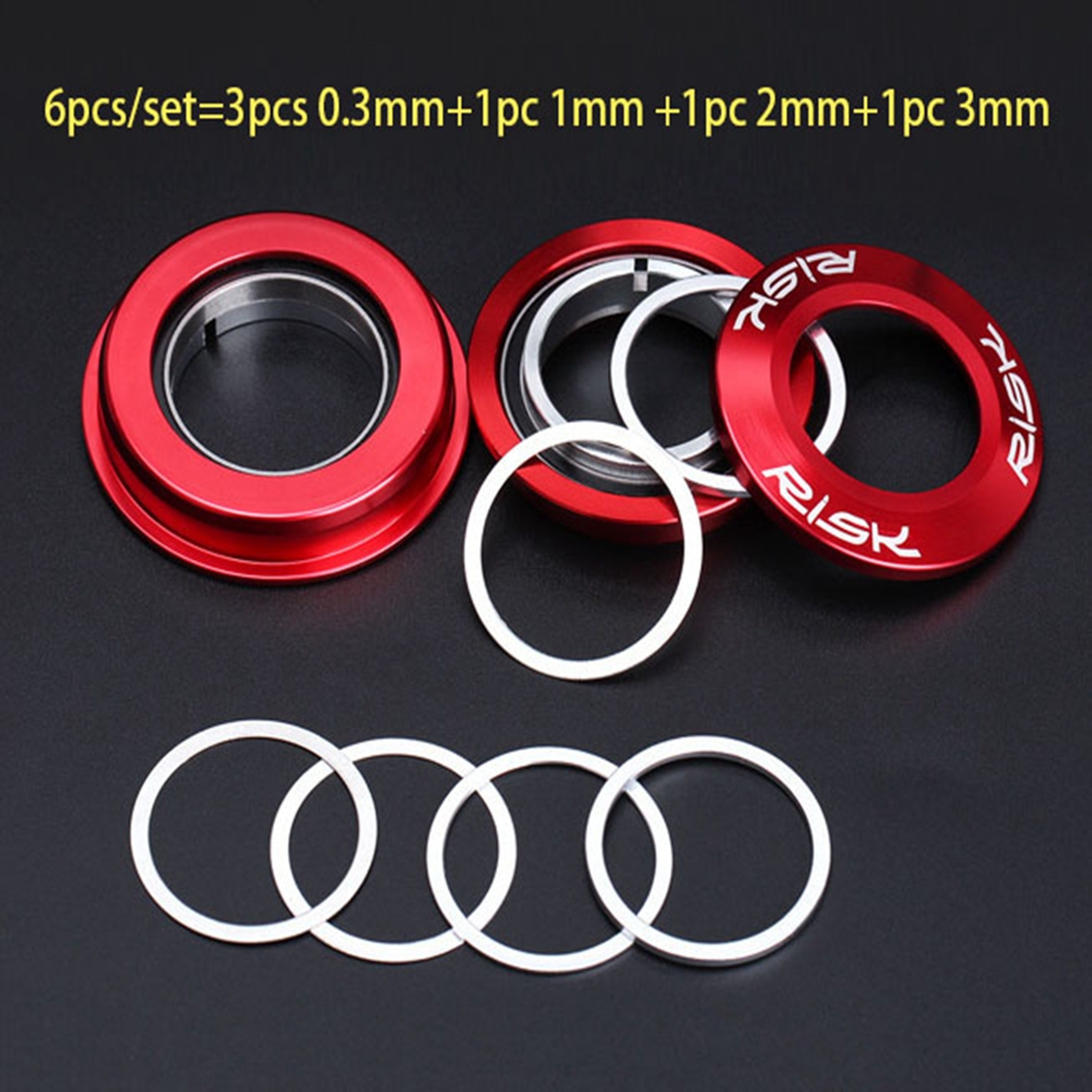 Bicycle Aluminium Alloy Headset Washer Spacer Fork Adjusting Dust Cover 6