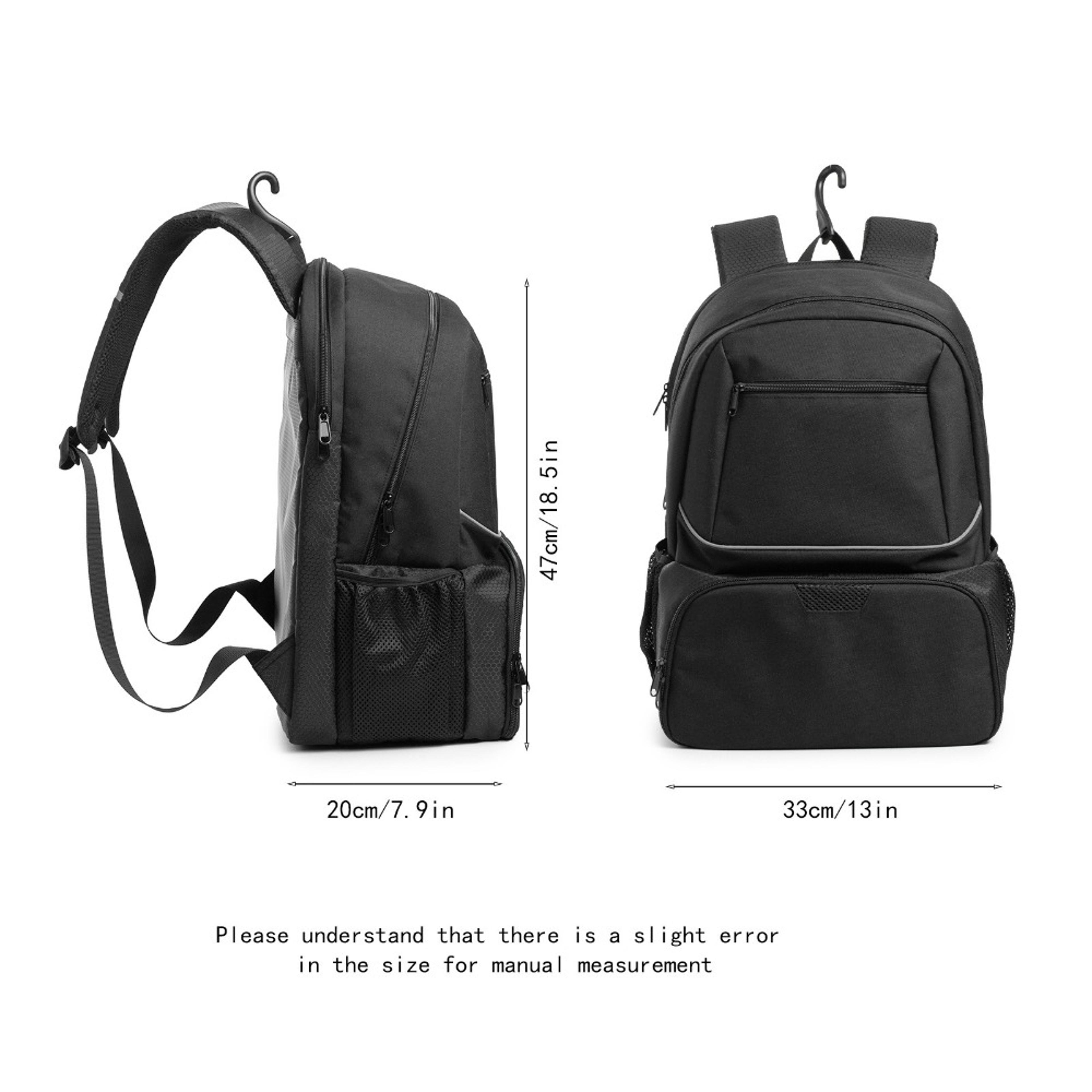 Durable Zipper Closure Tennis Backpack, Large Capacity, Reversible Tennis Racket Bag with Shoe Pocket – view 6