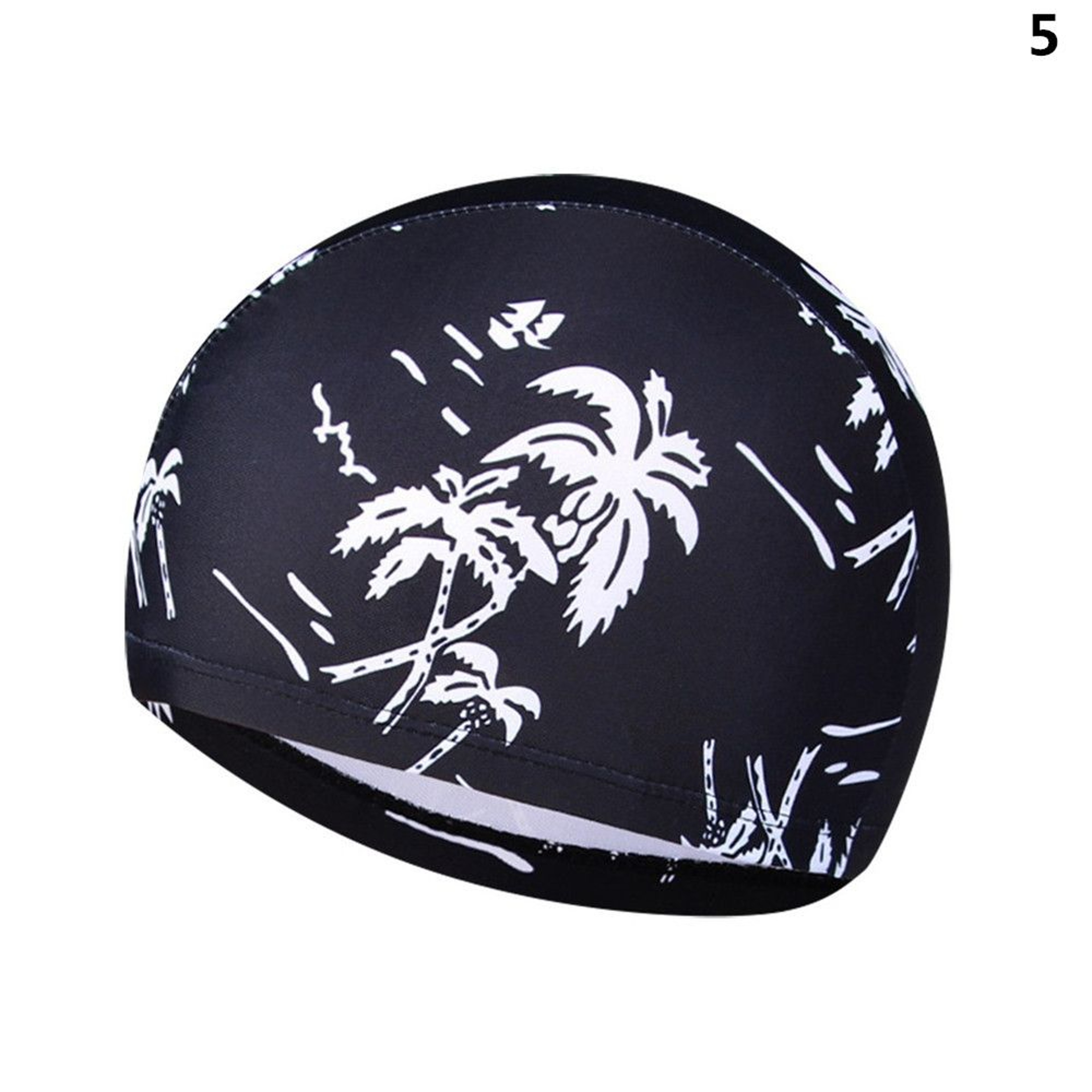 Elastic Nylon Turban Swimming Cap Flowers Printed Long Hair Cap Men Women Pool Bathing Hat Sports A 9