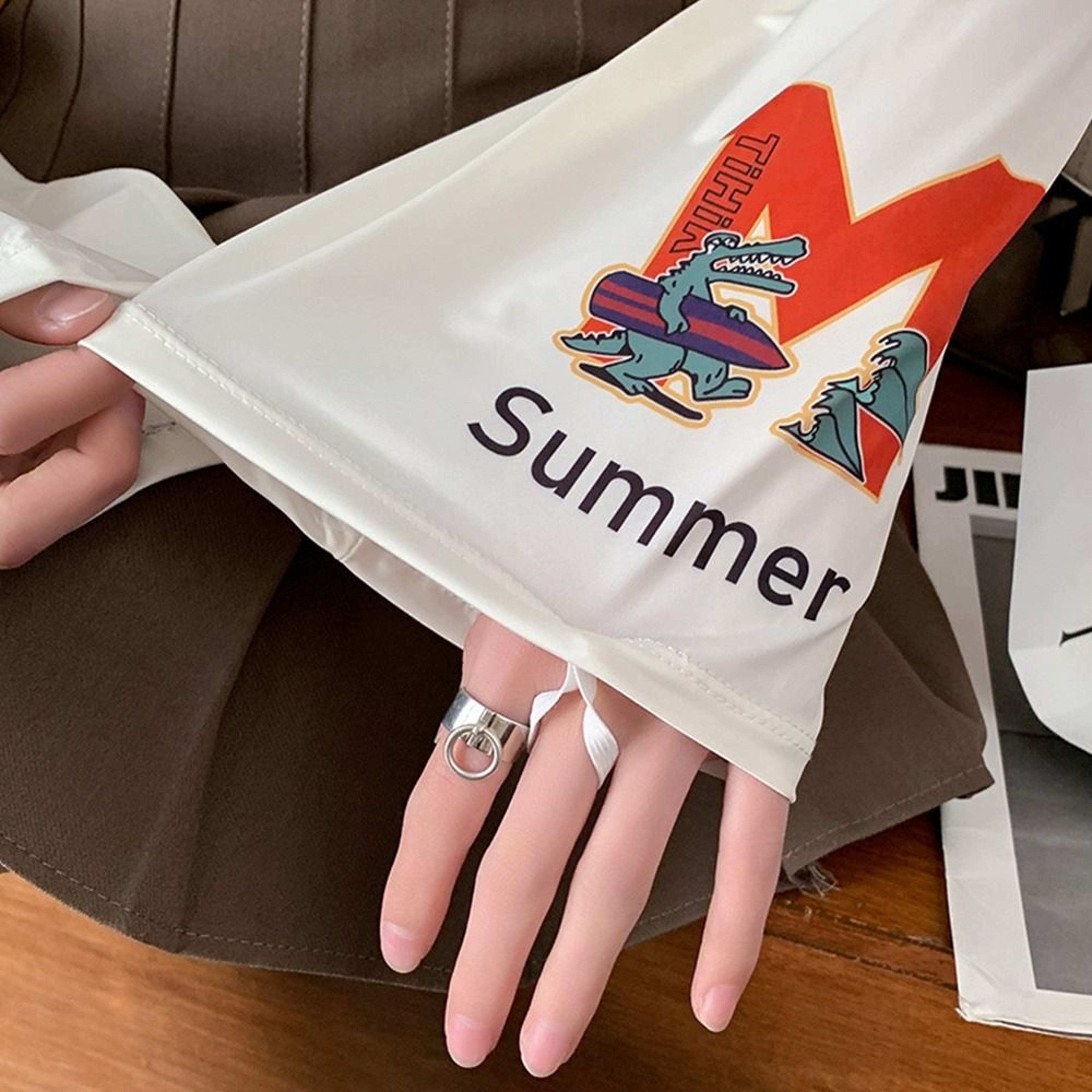 Outdoor Driving Arm Cover Fashion Gauze Sun Protection Sleeves AntiSunburn Womens Loose Arm Protect 10