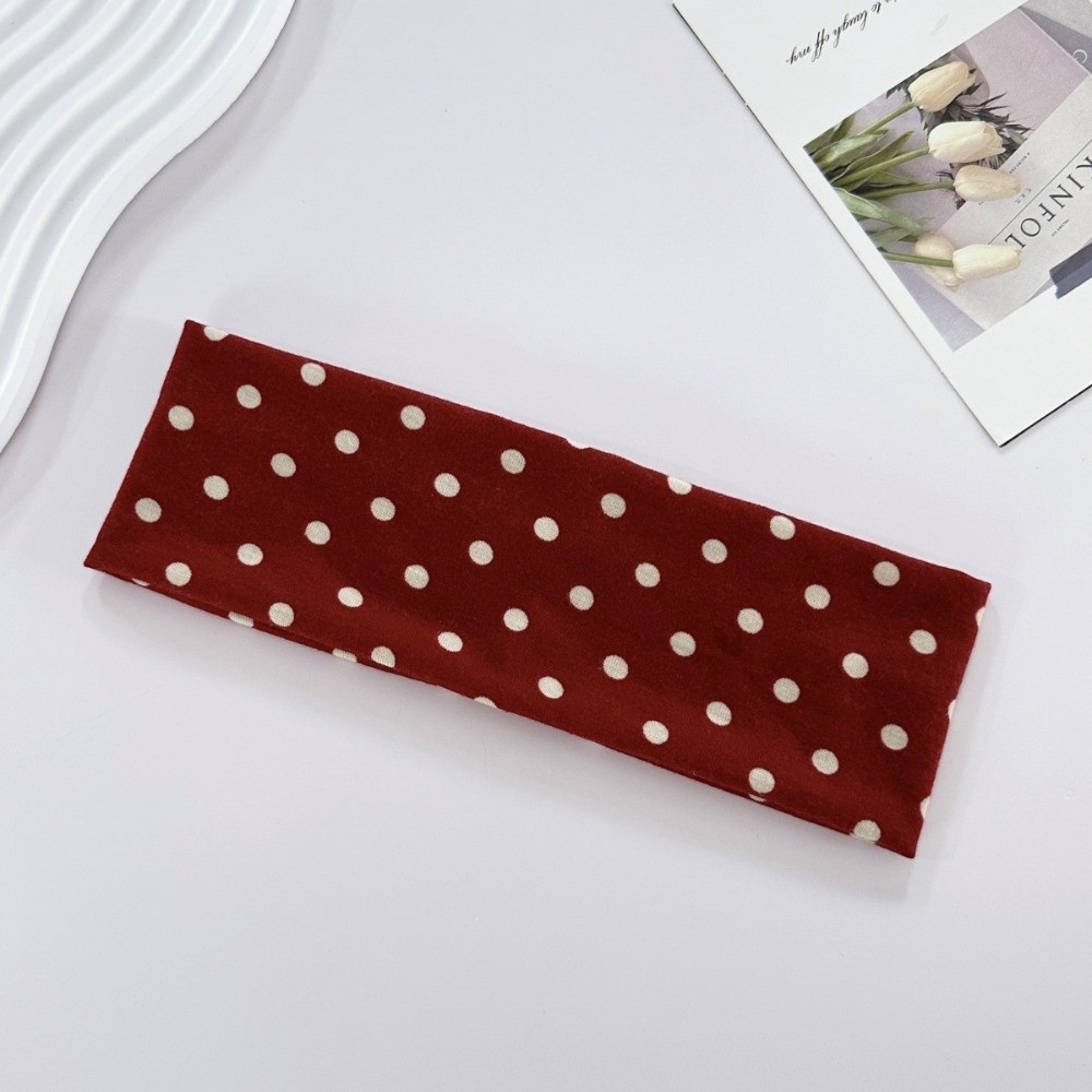 Sweat-absorbent Sport Hairband Hair for workouts, Durable Polka Dot Yoga Headband Elastic, Accessories Makeup Headband – view 1