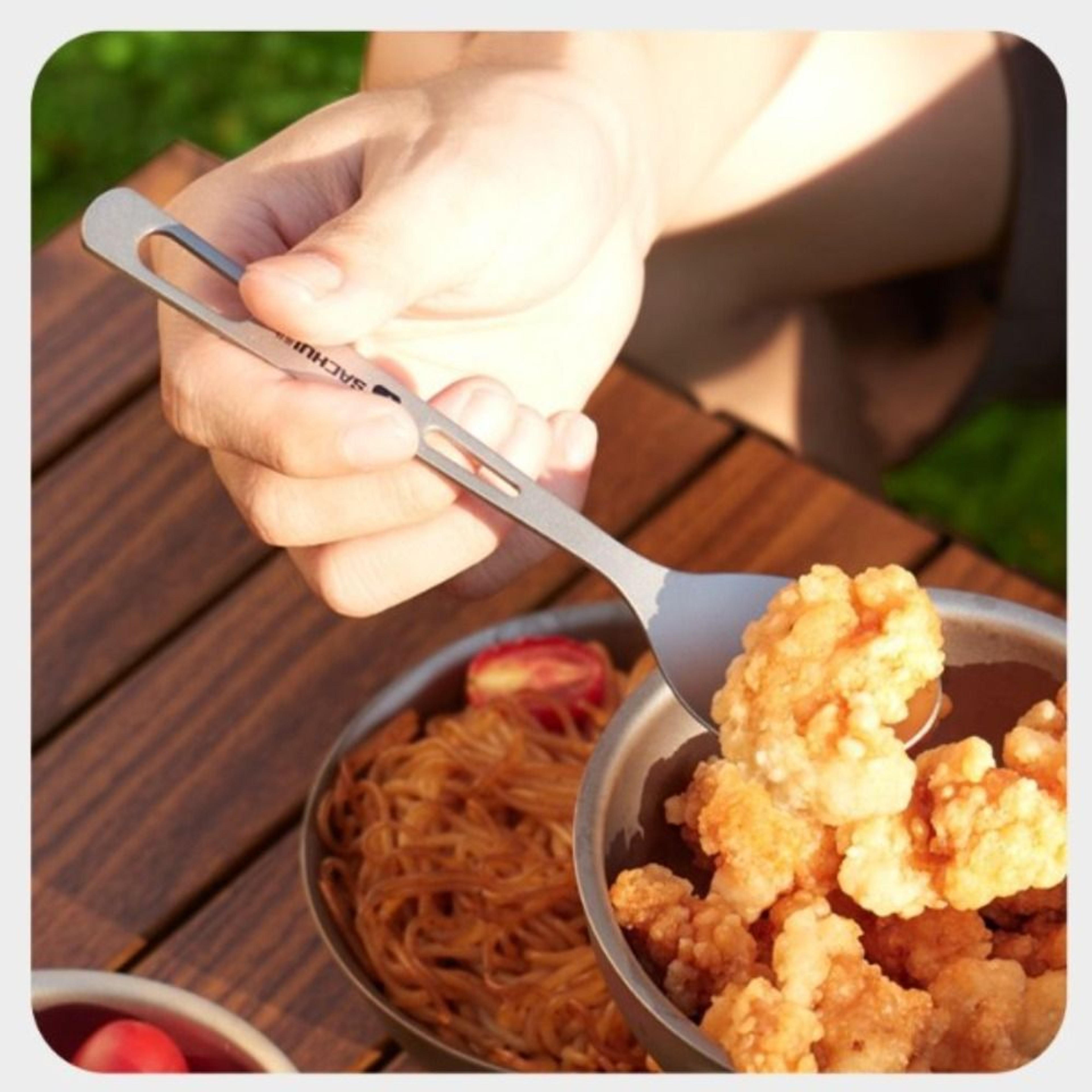 Long Handle Outdoor Camping High Quality Portable Titanium Spoon Fork Light Titanium Cookware Outdo 3