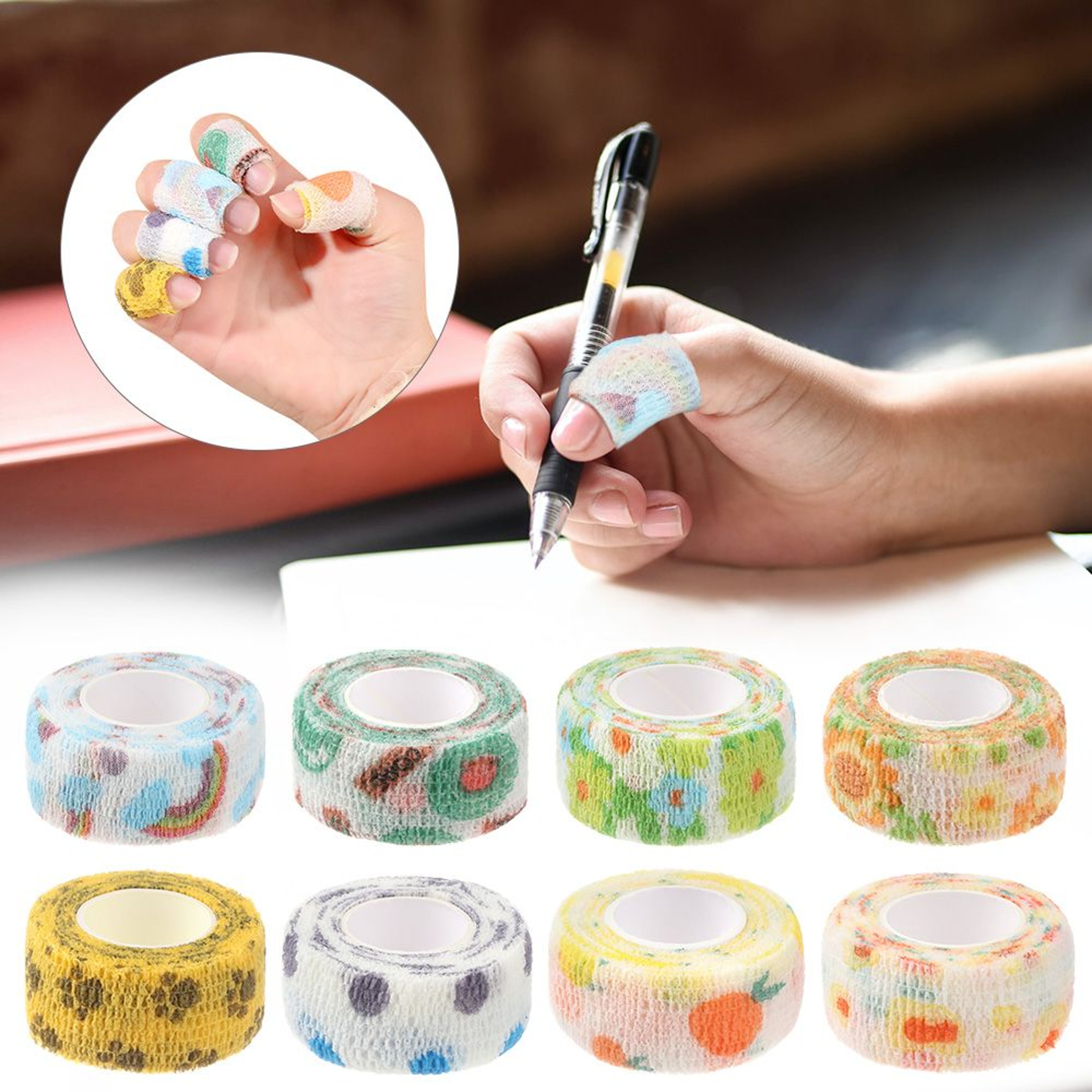 Printed Medical Self Adhesive Elastic Bandage Wrap Tape Finger Joint And Knee First Aid Kit Pet Tap 0