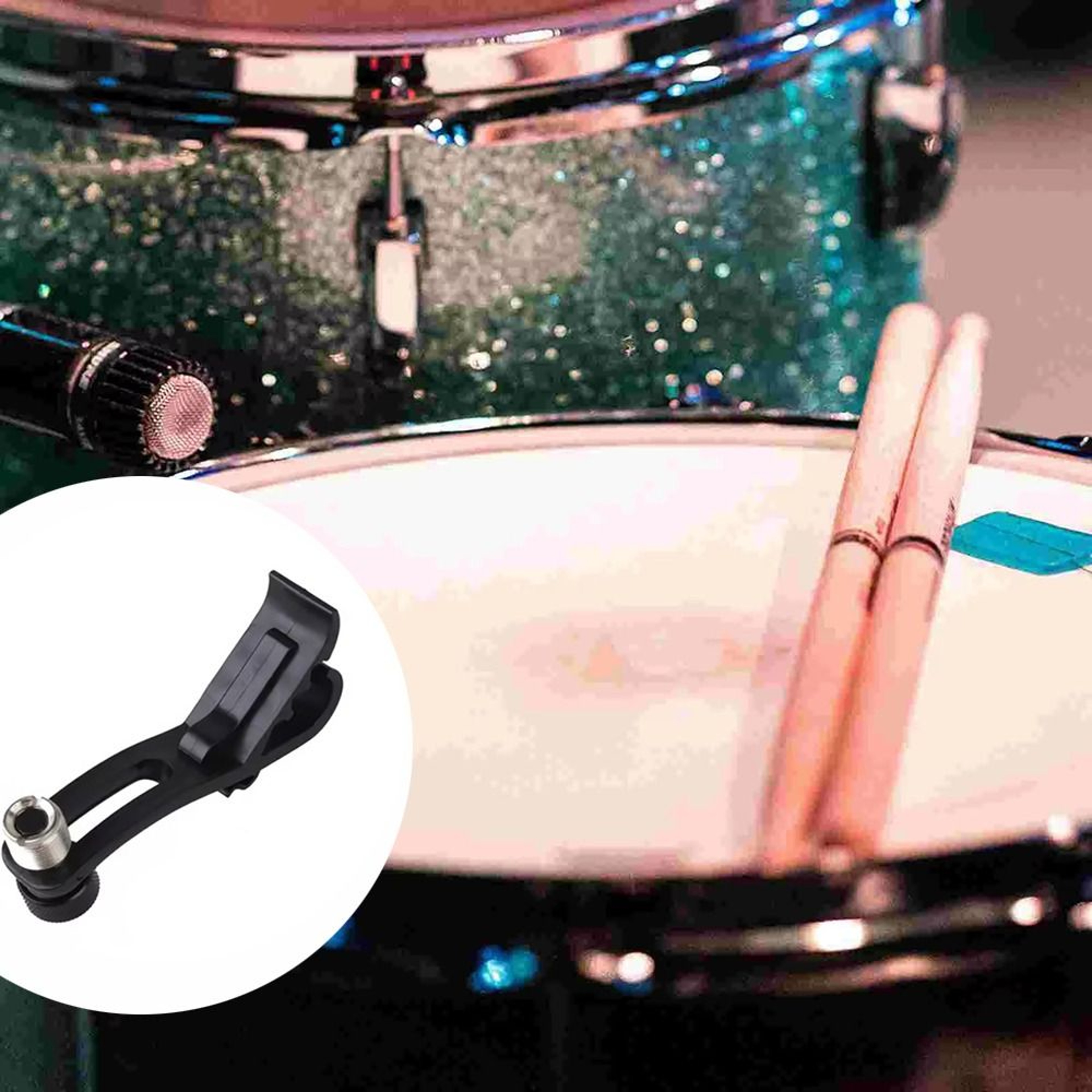 Shockproof Drum Microphone Clip Holder, Rim Mount Clamp Stand for Musical Instruments, Support – view 2