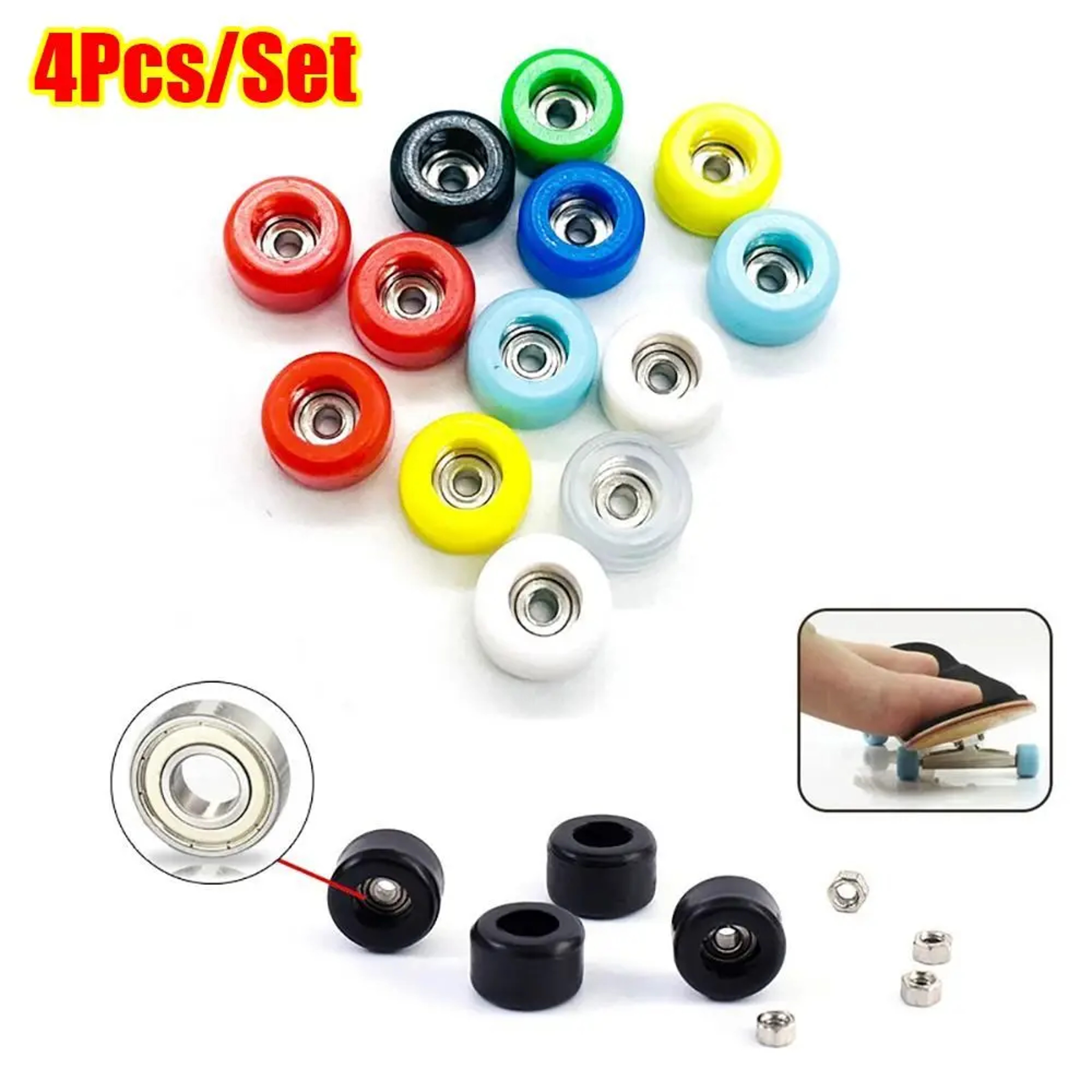 Metal Mini Fingerboard Wheels Urethane CNC New Professional Bearing Wheel PU Skateboard Accessory – view 4