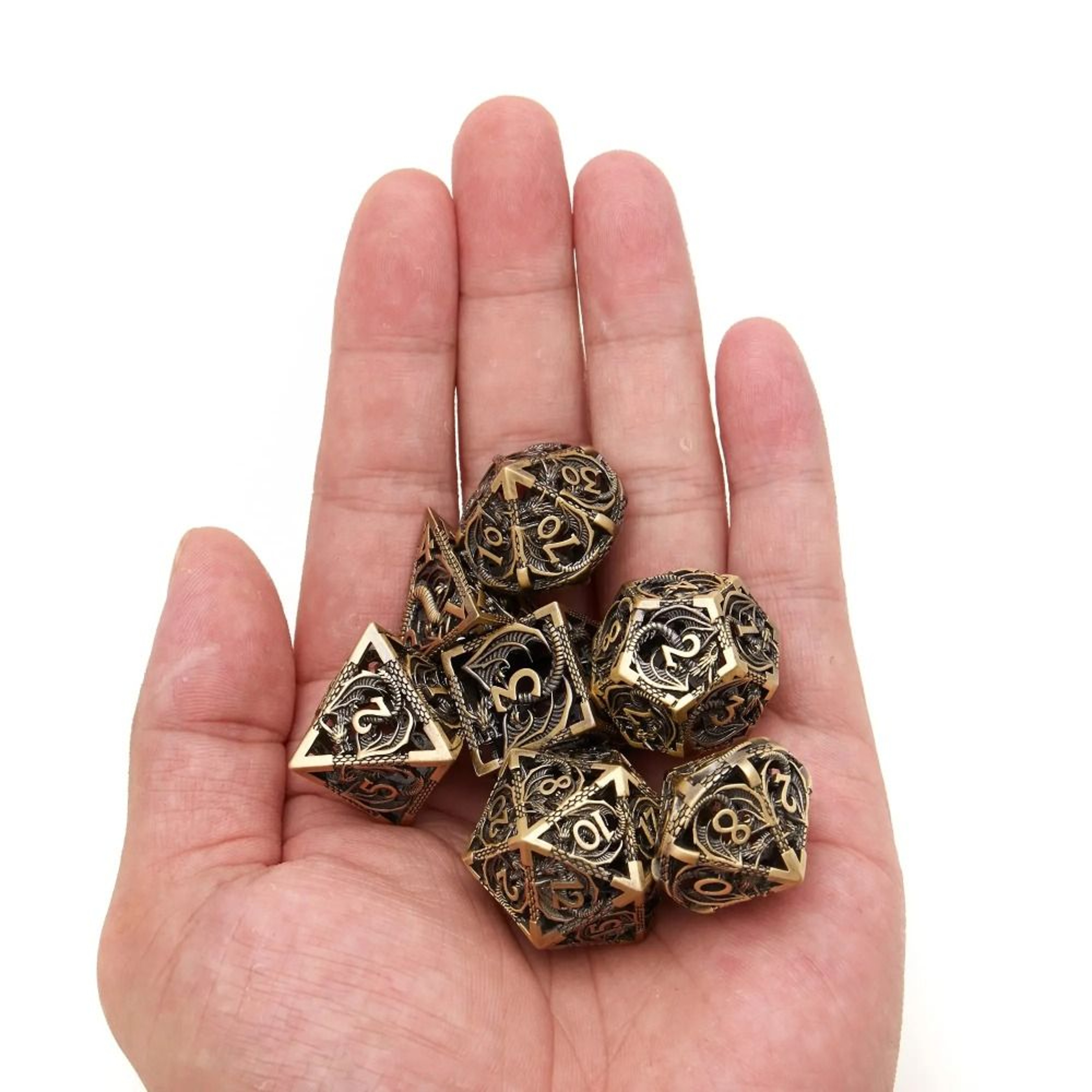 Octopus Polyhedron Hollow Metal Dice Set for Table Games RPG Board Game – view 5