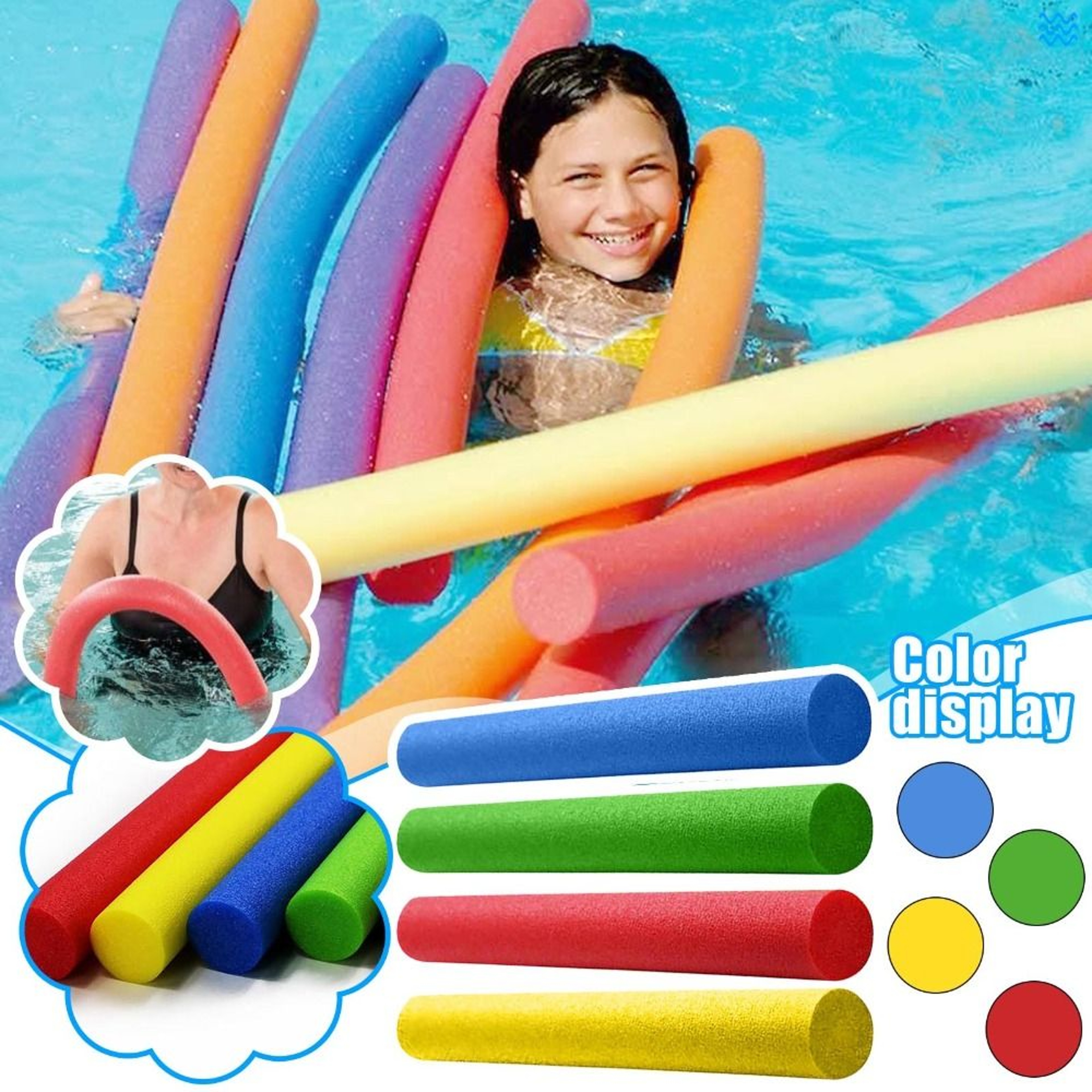 Flexible Foam Stick Rod for Kids, Swimming Pool Noodle Float Aid Buoyancy, Floating Foam Stick – view 3