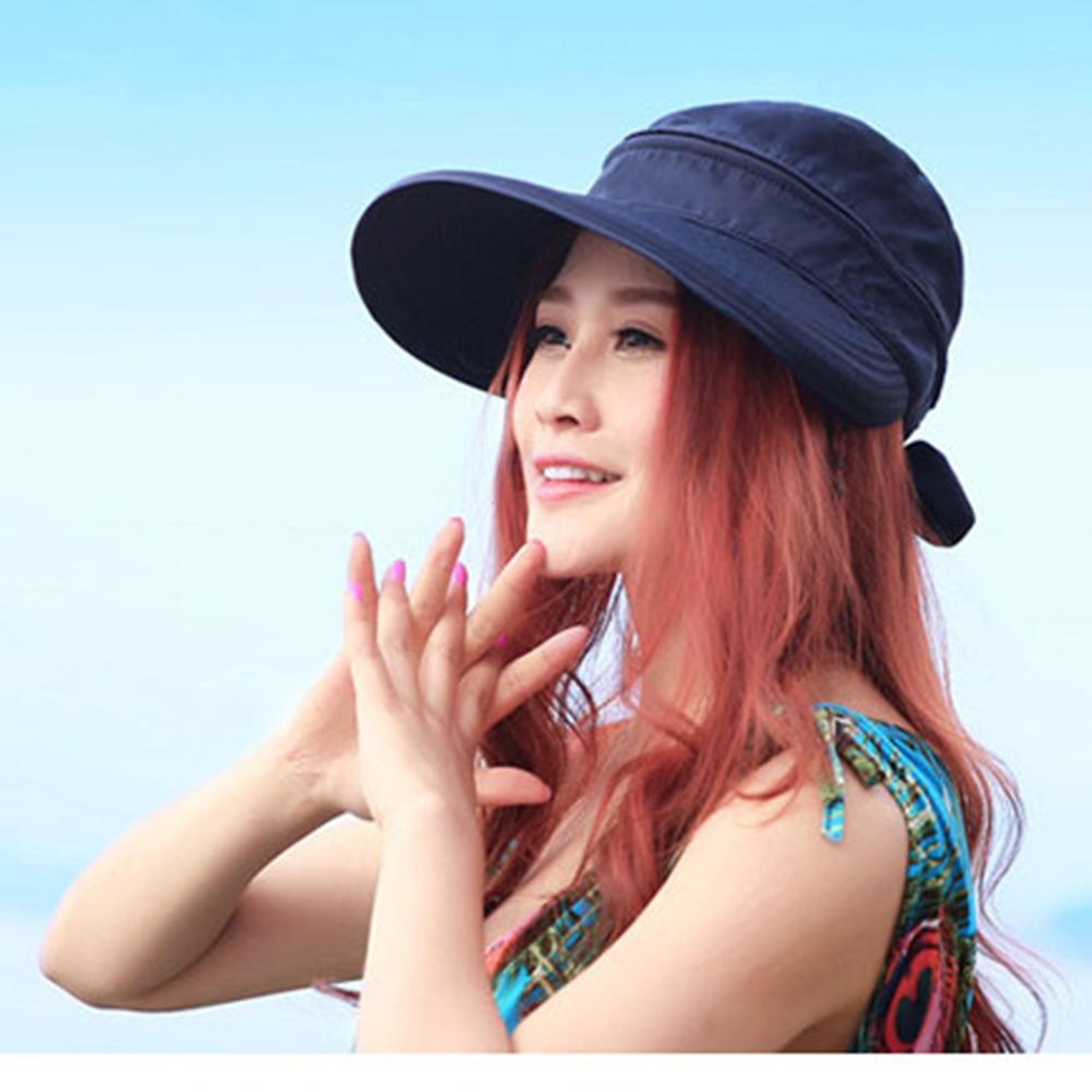 Summer Wide Brim Foldable Visor Hat for Women Ladies Anti-UV Beach Sun Cap for Outdoor Camping Hiking – view 10