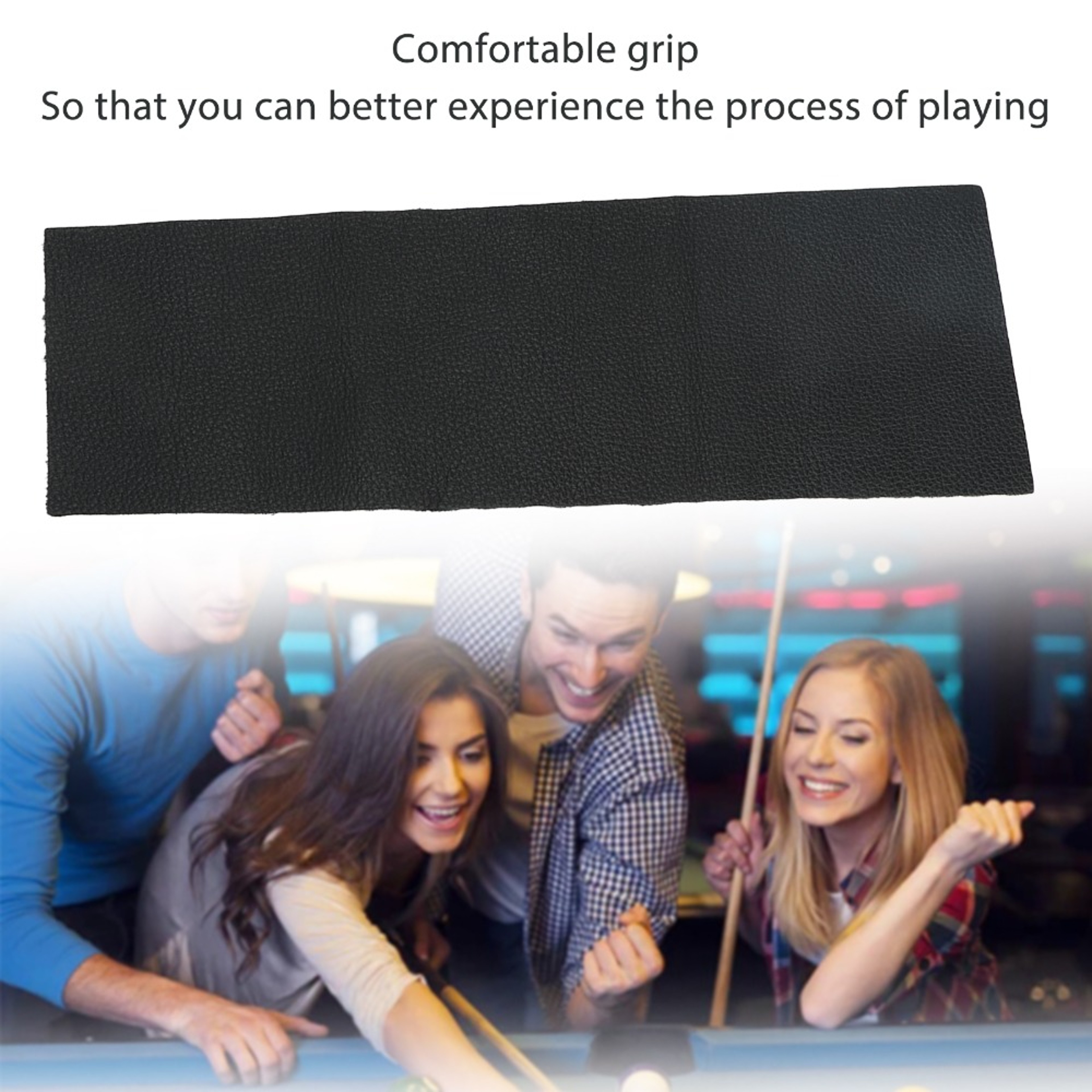 Wear Proof Leather Billiard Cue Grip, Lychee Grain Tree Grain Pool Cue Hand Wrap – view 4