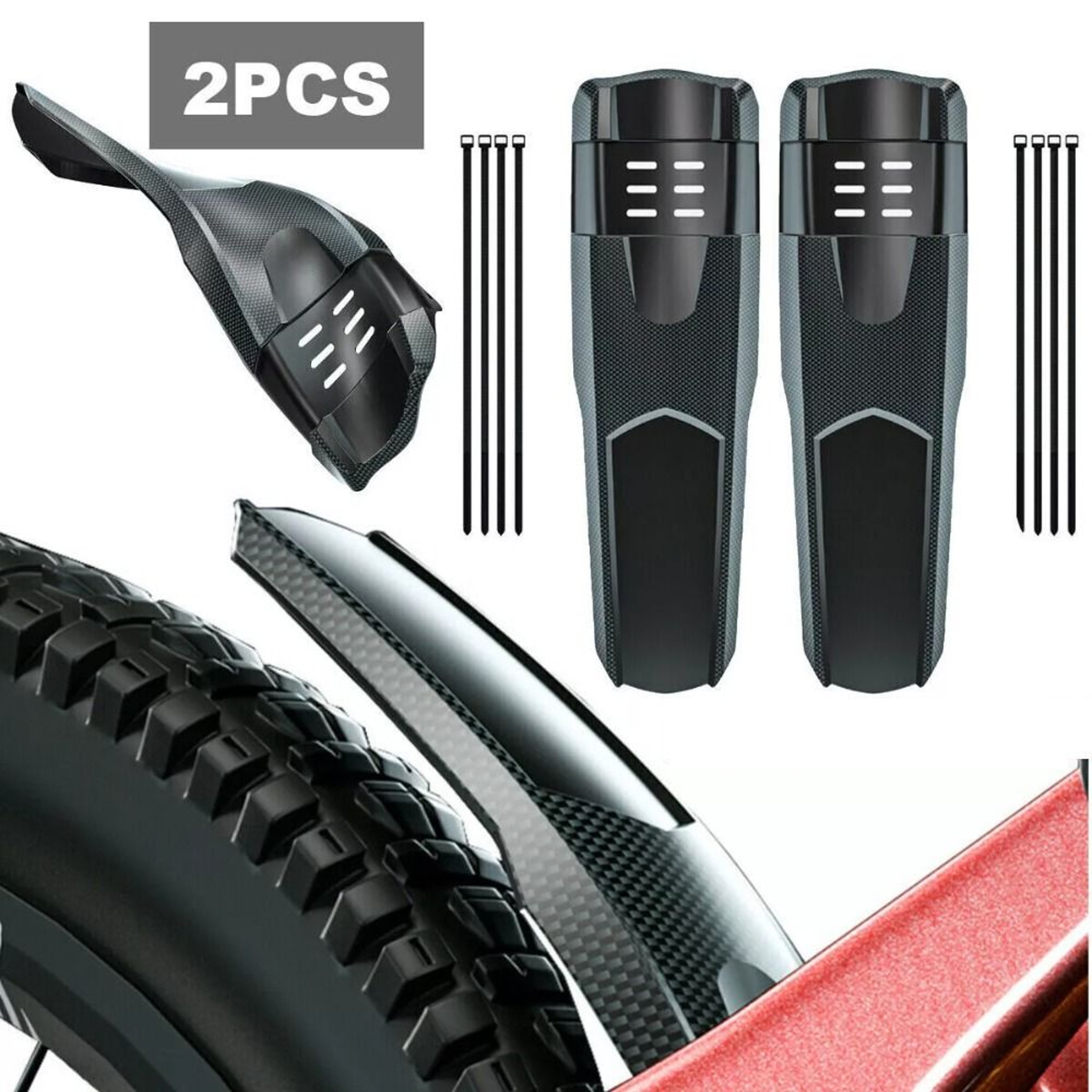 Mountain Bike General Cycling Equipment, Durable Hard Shell Cycling Mudguard PP Front Rear Tyre Mud Guard – view 1