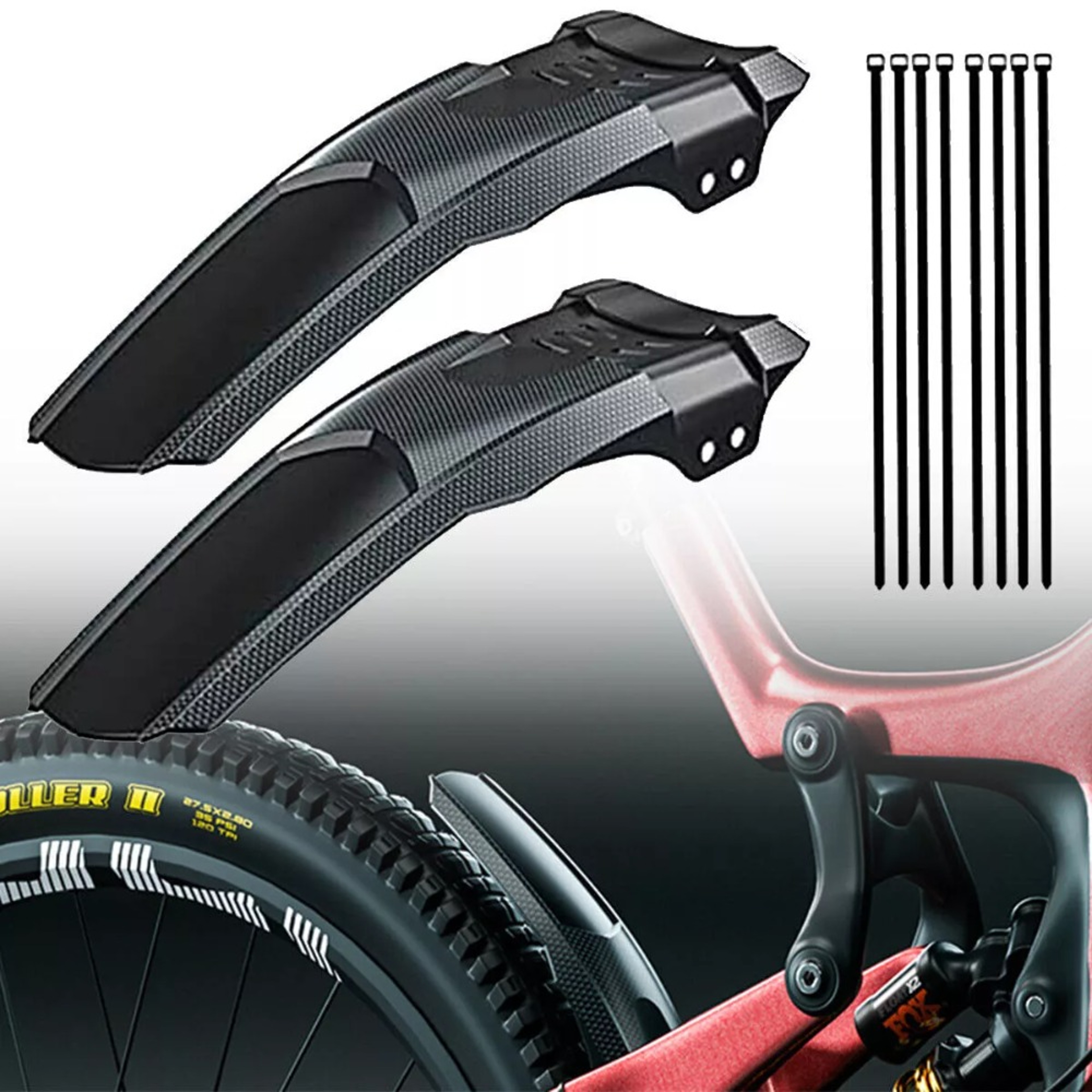 Mountain Bike General Cycling Equipment, Durable Hard Shell Cycling Mudguard PP Front Rear Tyre Mud Guard – view 4