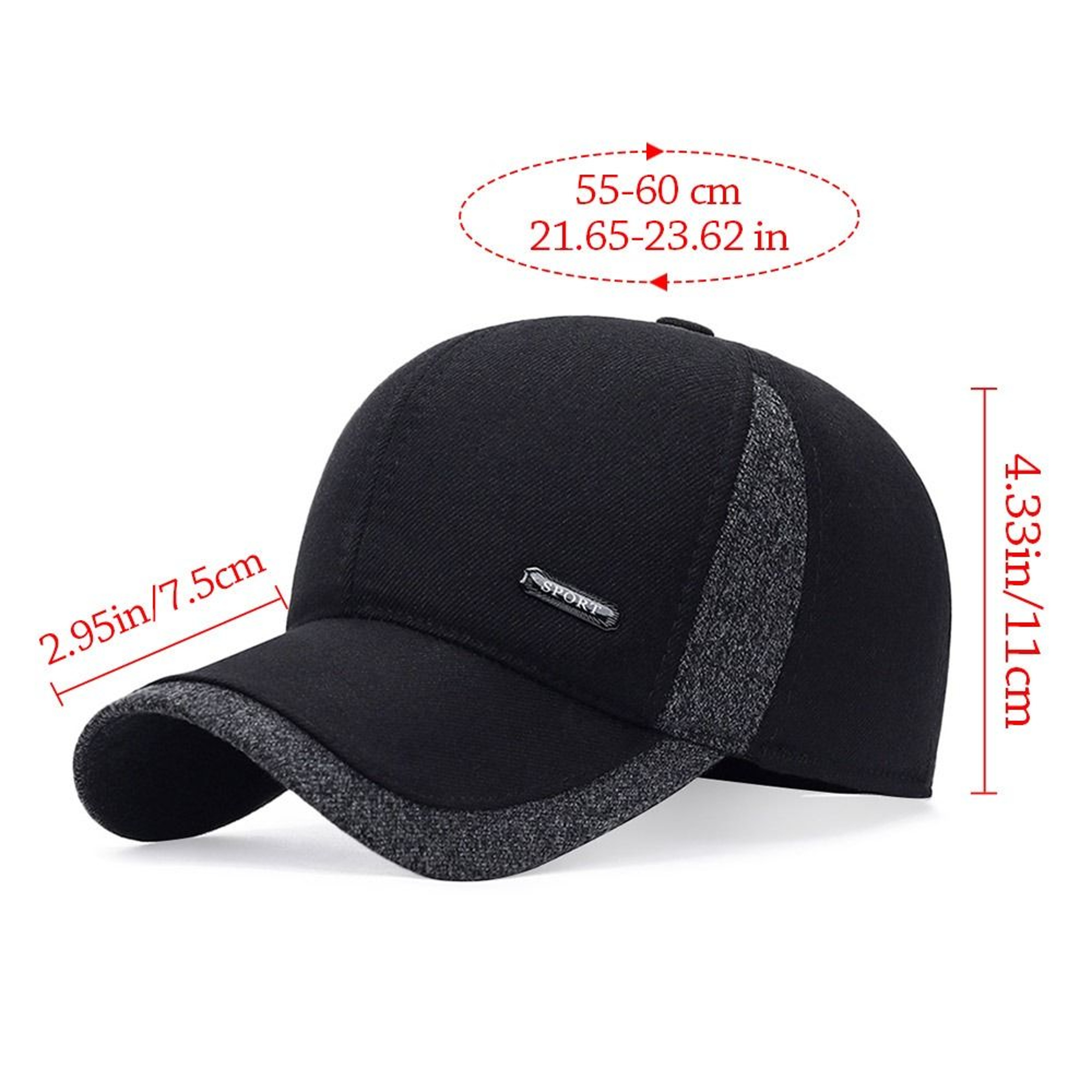 Windproof Baseball Cap with Earflaps, Thicker Trucker Hat, Warm Casual Earmuffs for Men – view 6