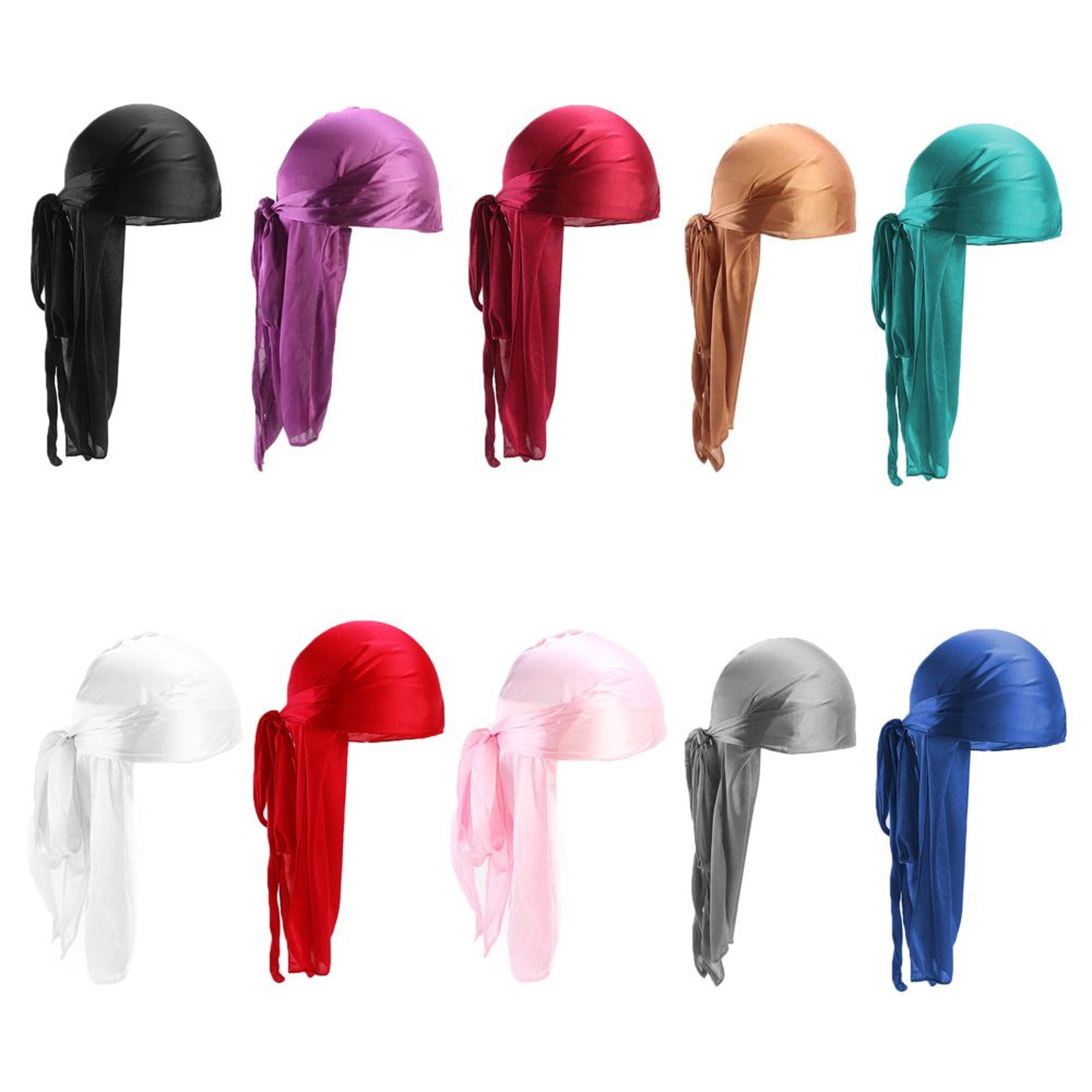 Pre-Tied Bandana Turban Hijab Silk Durag Pirate Hat Fashion Men Women Chemo Cap Headwrap – view 1