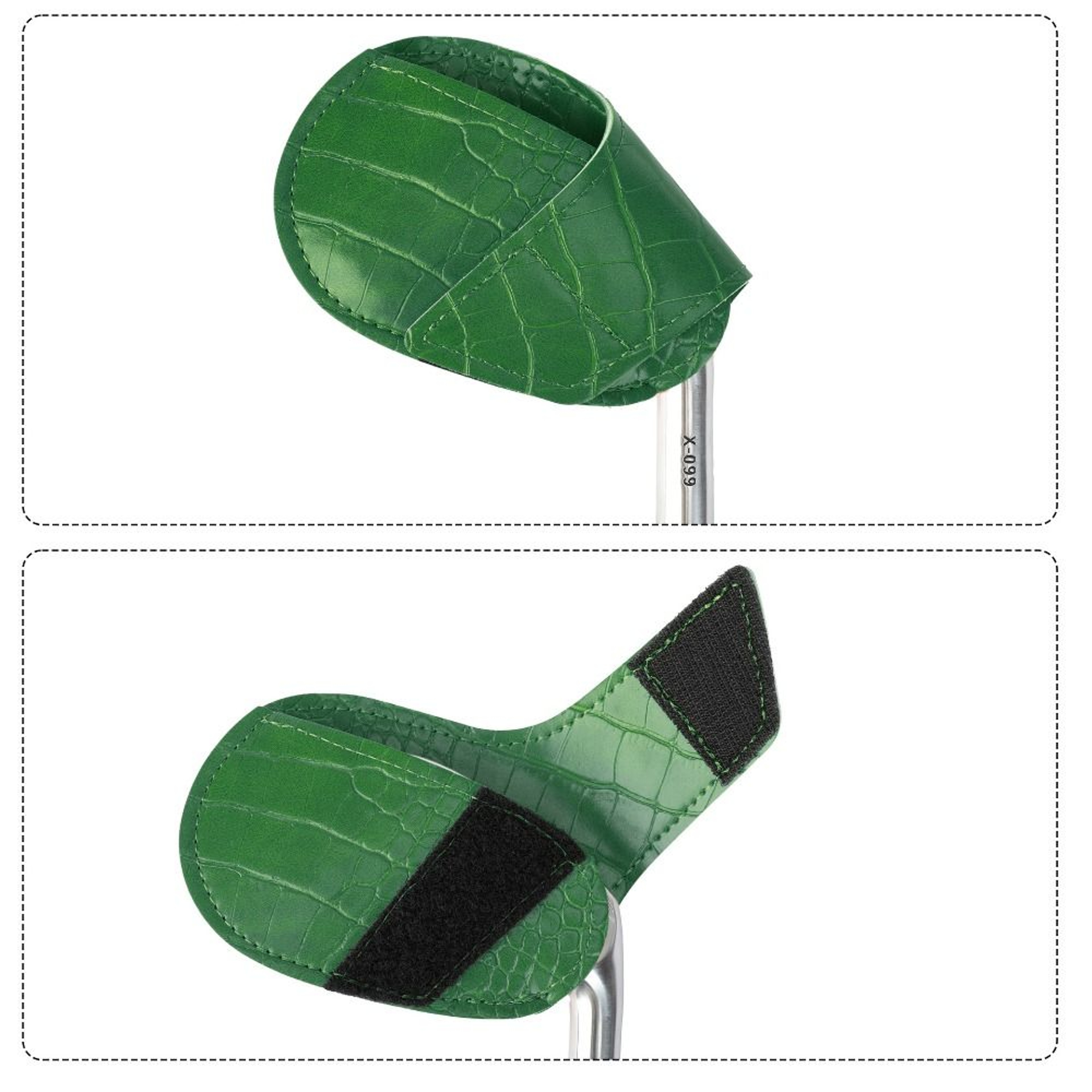 Crocodile Pattern PU Leather Golf Iron Headcover, Waterproof Golf Wedges, Wear Resistant Golf Training Equipment, Head C – view 5
