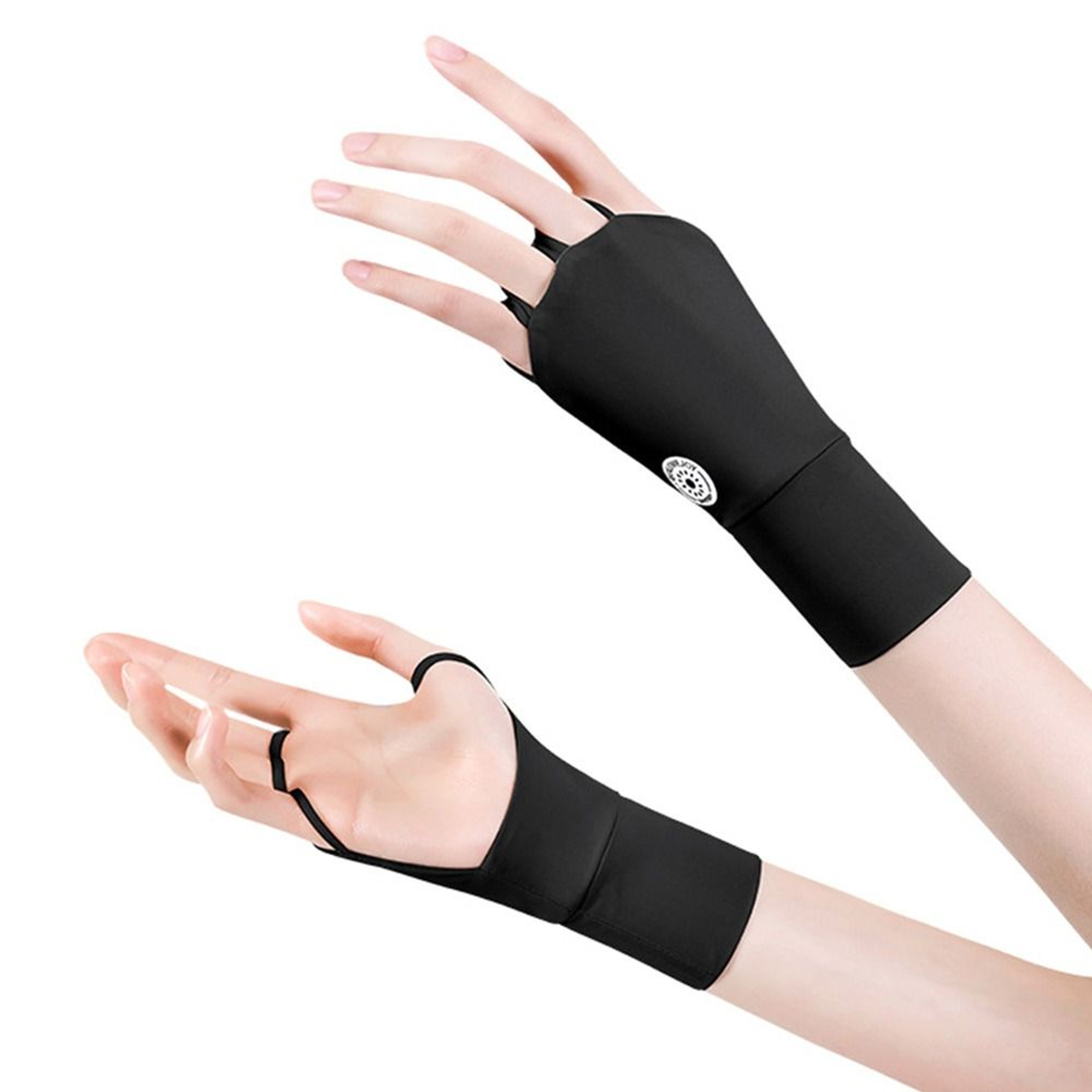 Women Ice Silk Golf Gloves, Elastic Half Finger, UV Protector, Cool Breathable Open Finger Sunscreen Glove – view 9