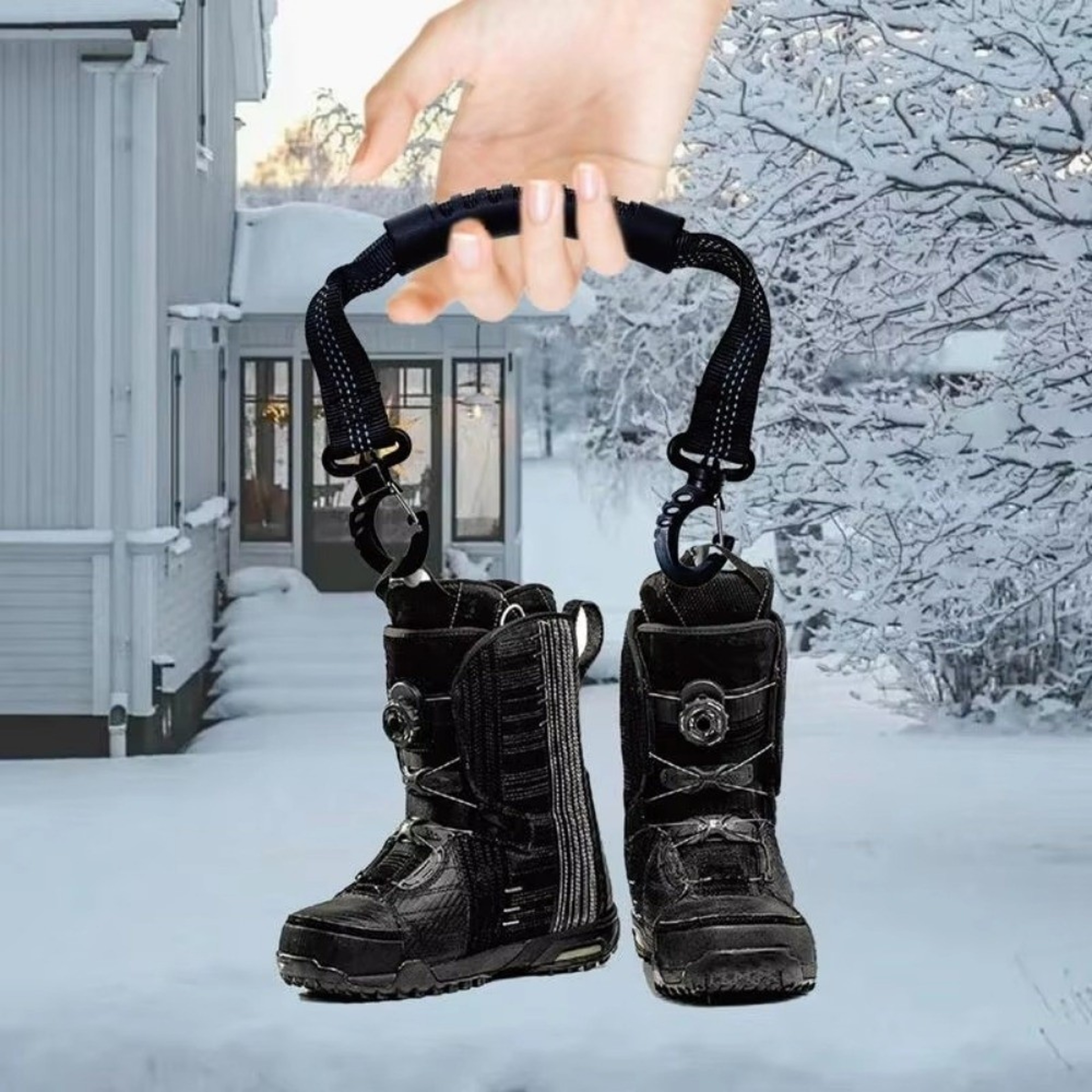 Winter Sport Ski Boot Carrier Straps, Adjustable Nylon Roller Skate Lifter, Ice Skates Strap – view 3