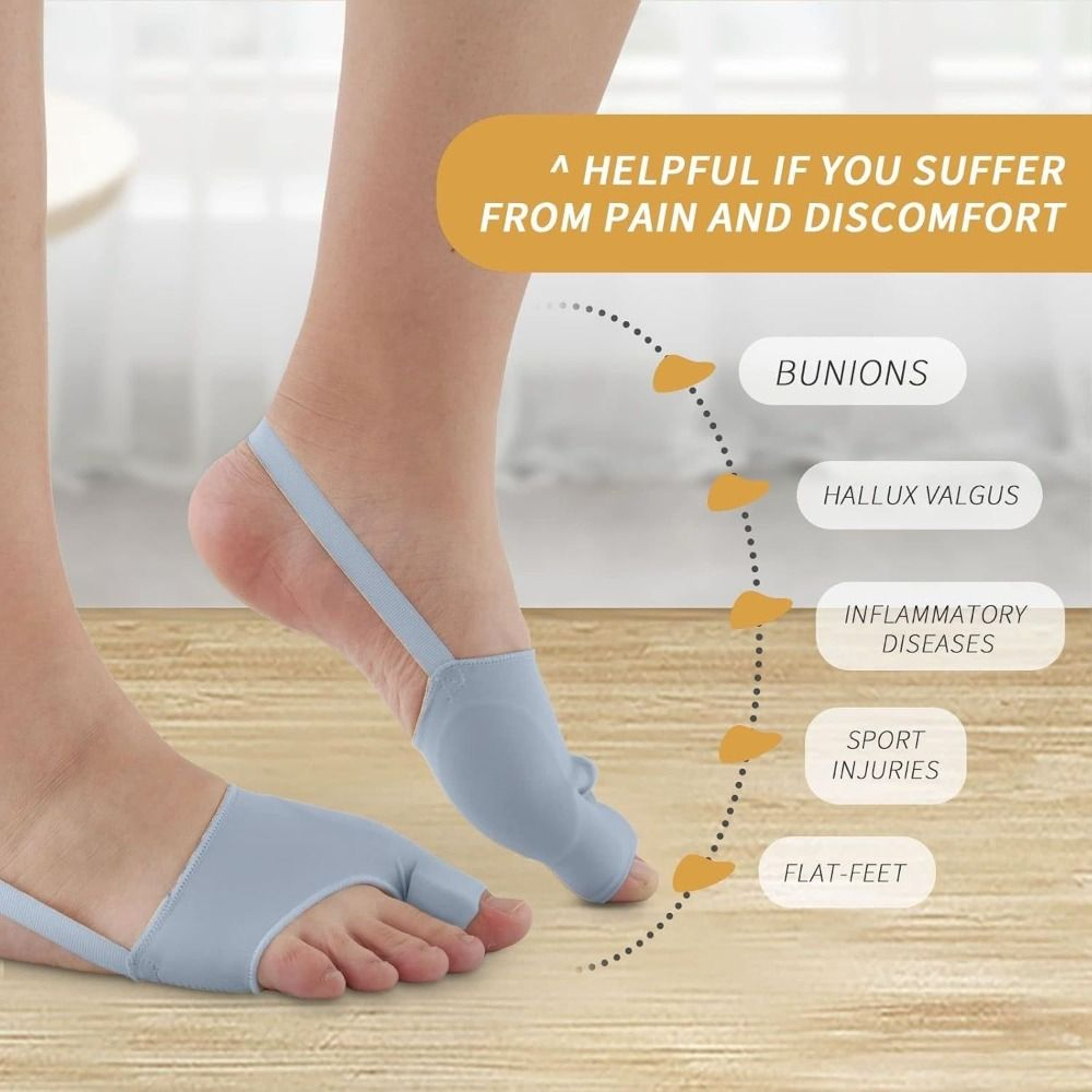 Stretchable Bunion Corrector, Non-Slip Breathable Socks for Hallux Valgus Relief – view 1