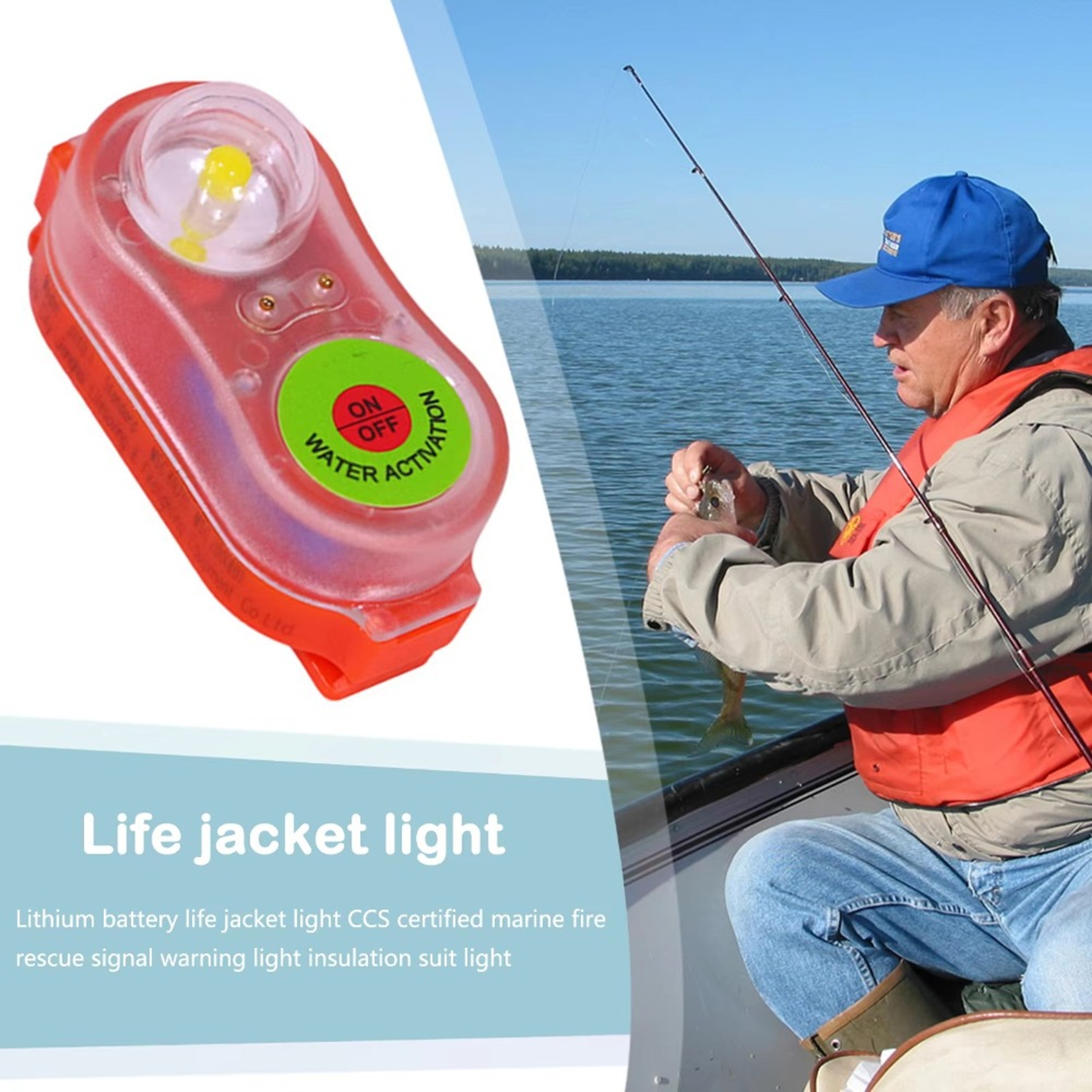 Waterproof LED Life Vest Light SelfLighting Emergency Signal Light Lightweight Outdoor Accessories  1