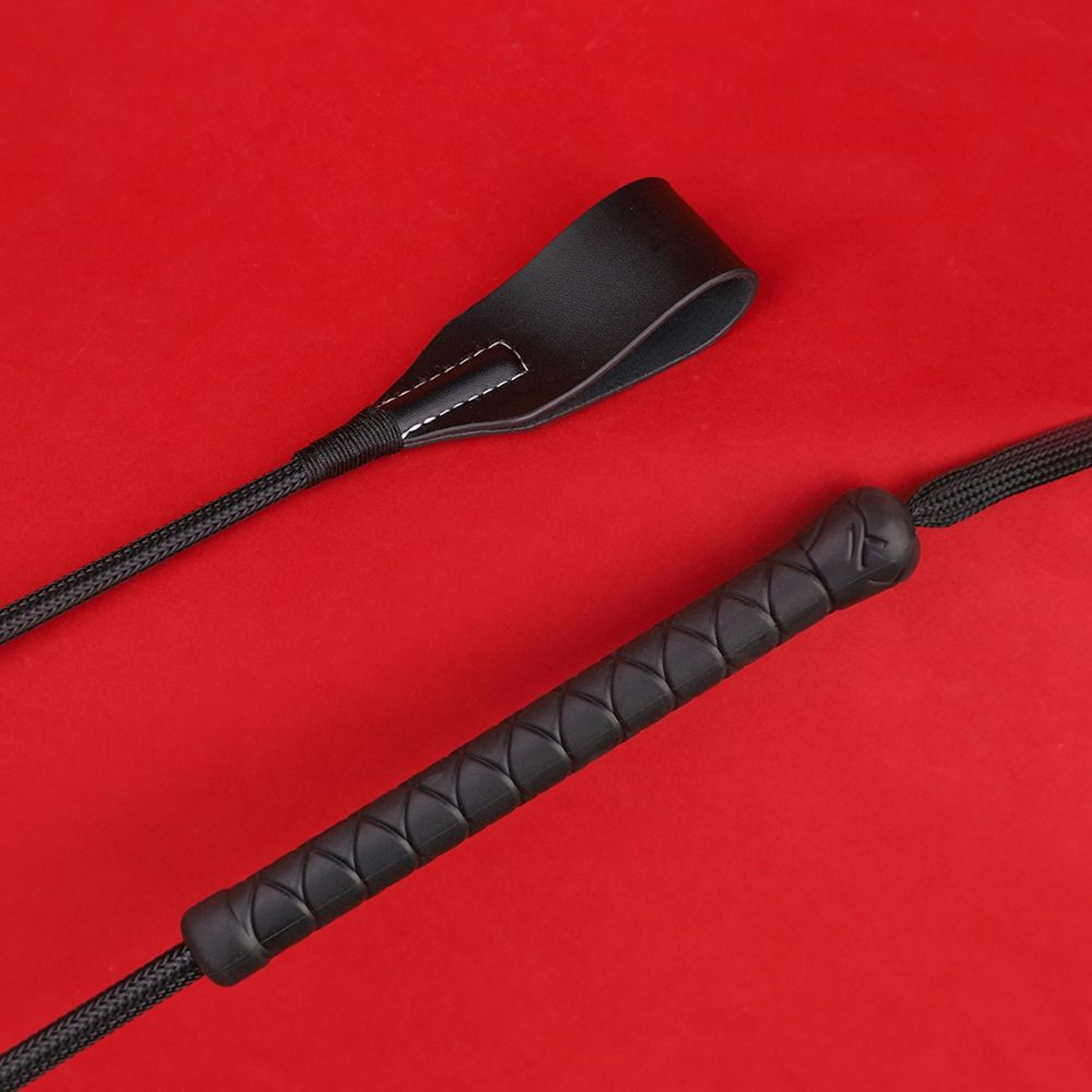PU Leather Equestrian Training Pointer, Durable Portable Horse Whip With Handle, Racing Riding Crop Stage Performance – view 1