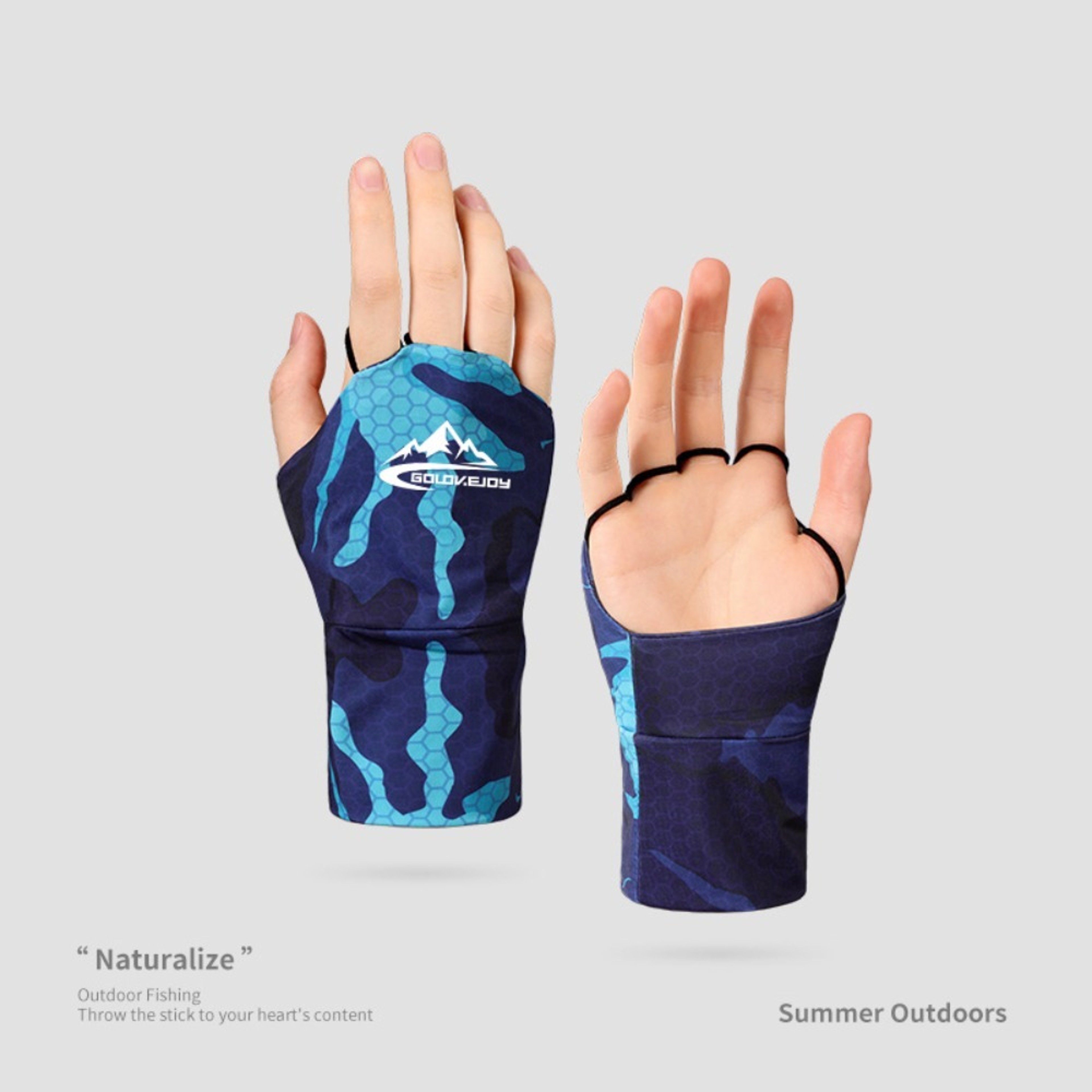 Highly Elastic Riding Gloves, Touch Screen Ice Silk Fishing Gloves, Anti-UV Breathable Palm Hollowed – view 13