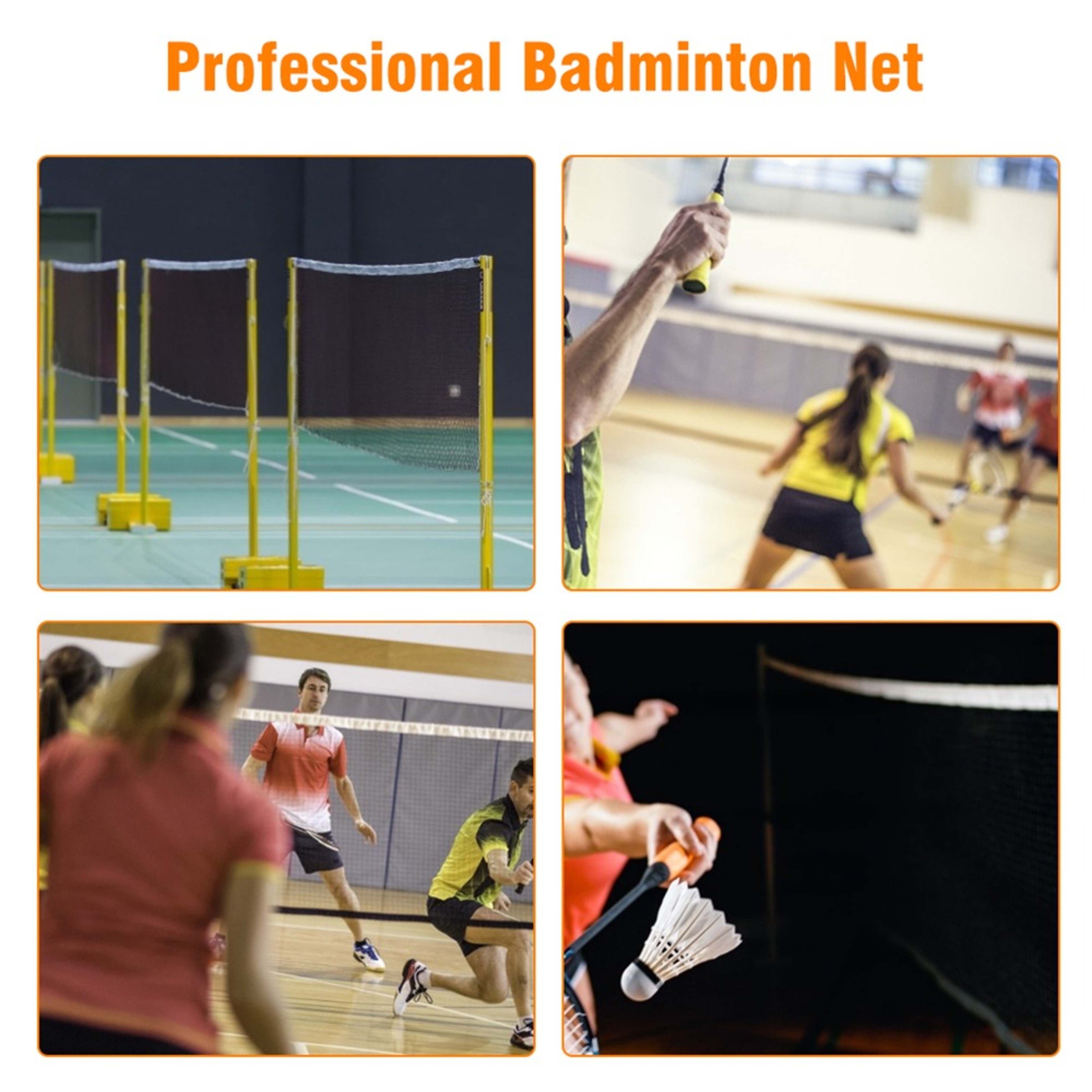 Polypropylene Foldable Badminton Net Grid Mesh Red Green Sports Accessories for Indoor Use – view 5